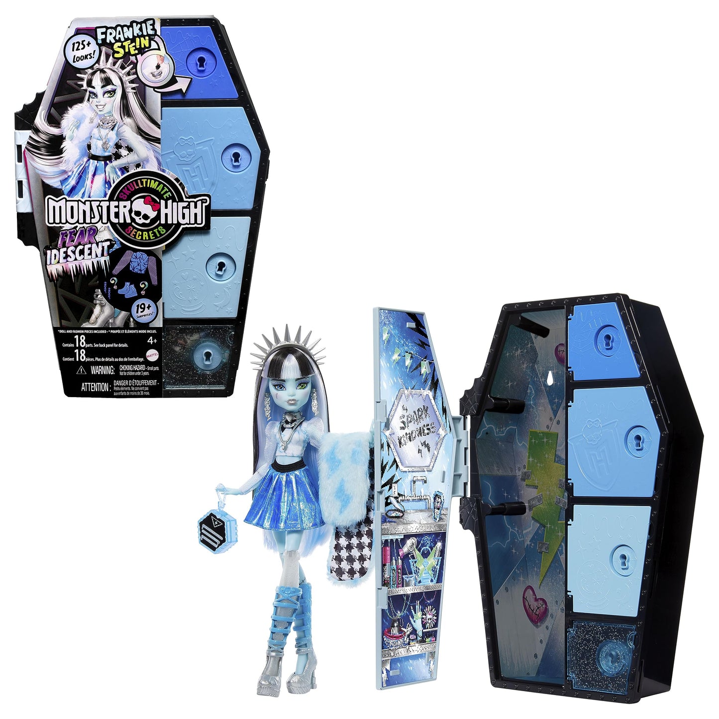 Monster High Skulltimate Secrets Fearidescent Frankie Stein Doll & Locker Set – 19+ Surprises