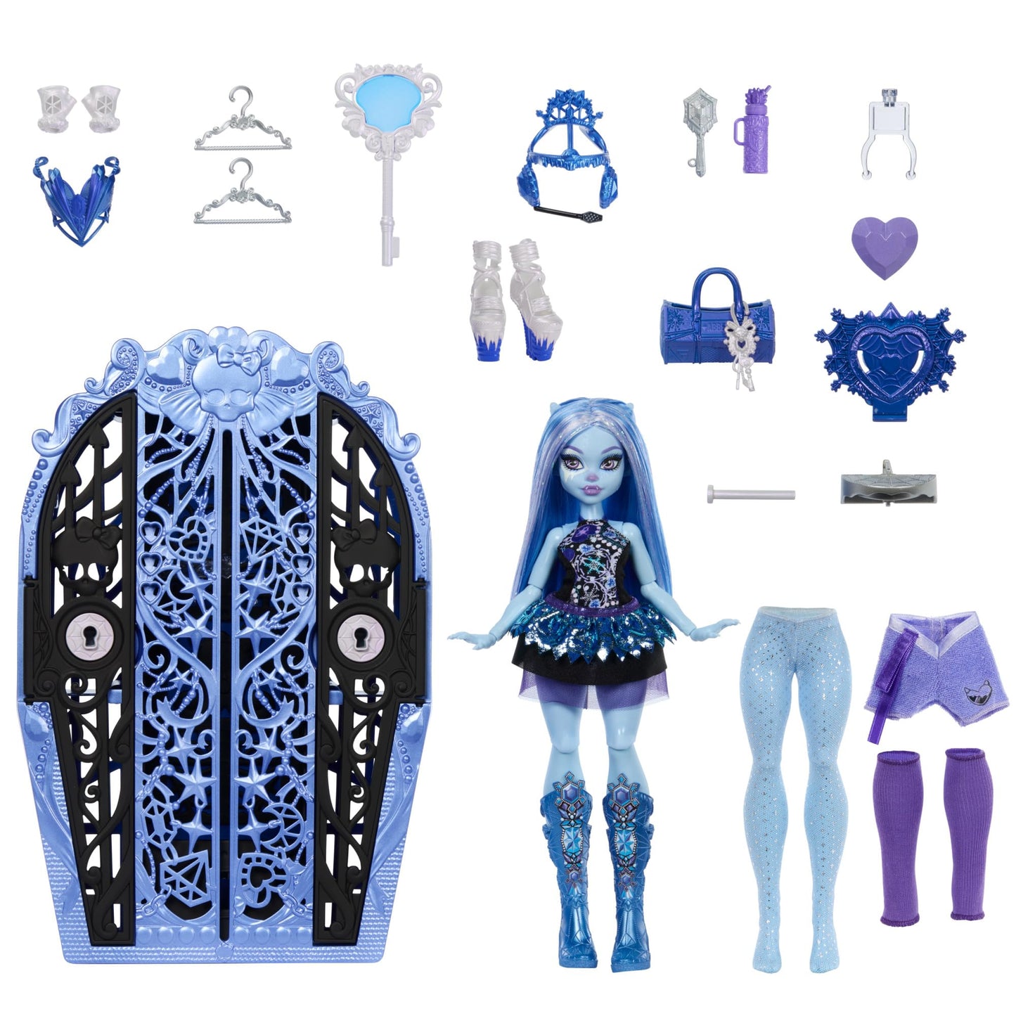 Monster High Skulltimate Secrets Abbey Bominable Doll & Closet Set – 19+ Surprises