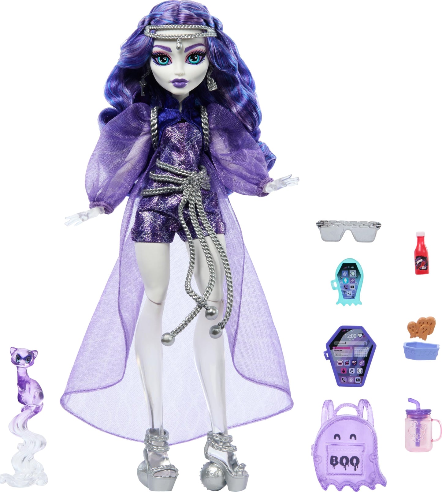 Monster High Spectra Vondergeist Doll with Rhuen Ferret and Accessories