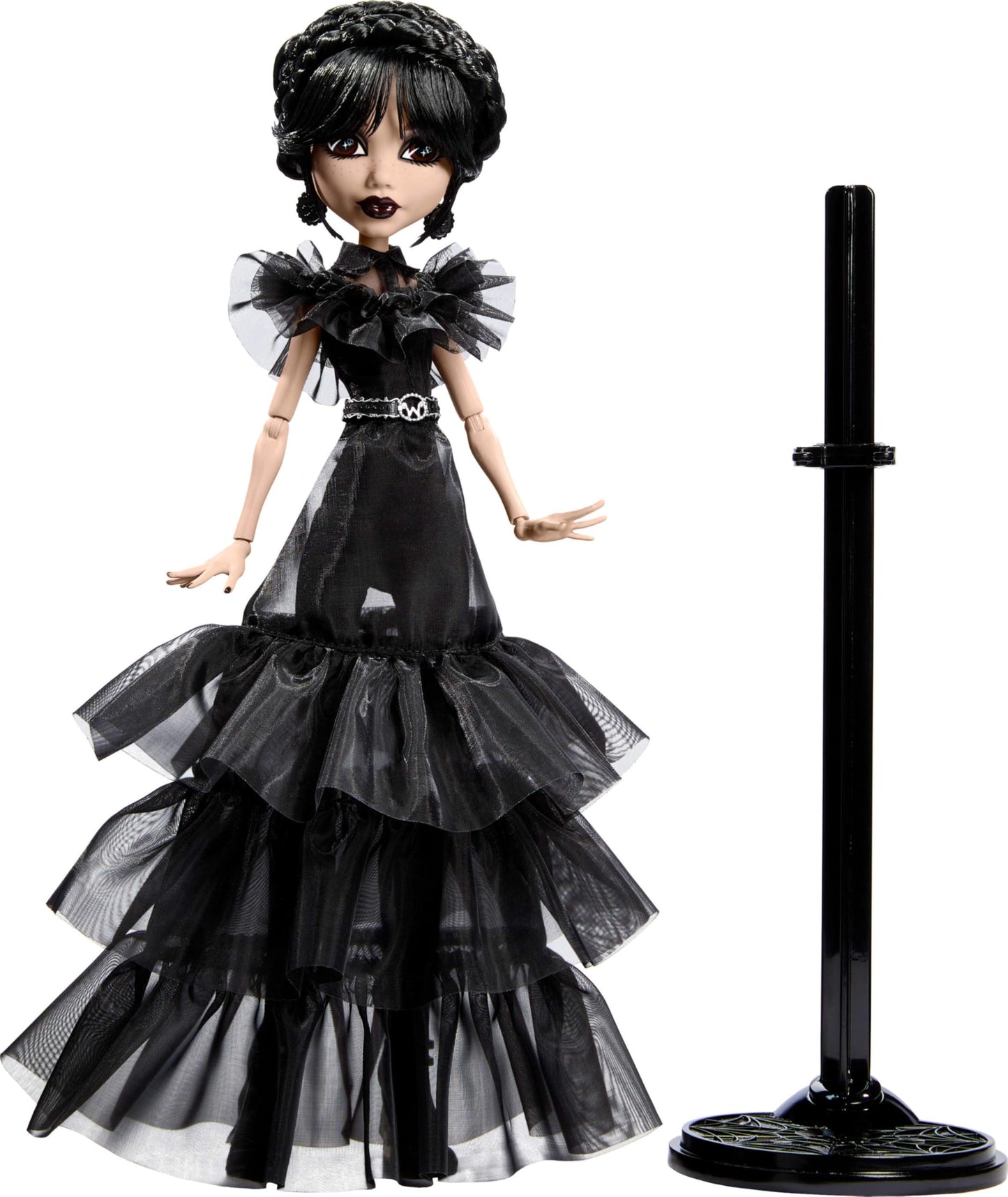 Monster High Wednesday Doll – Rave’N Gothic Gown Collectible with Stand & COA