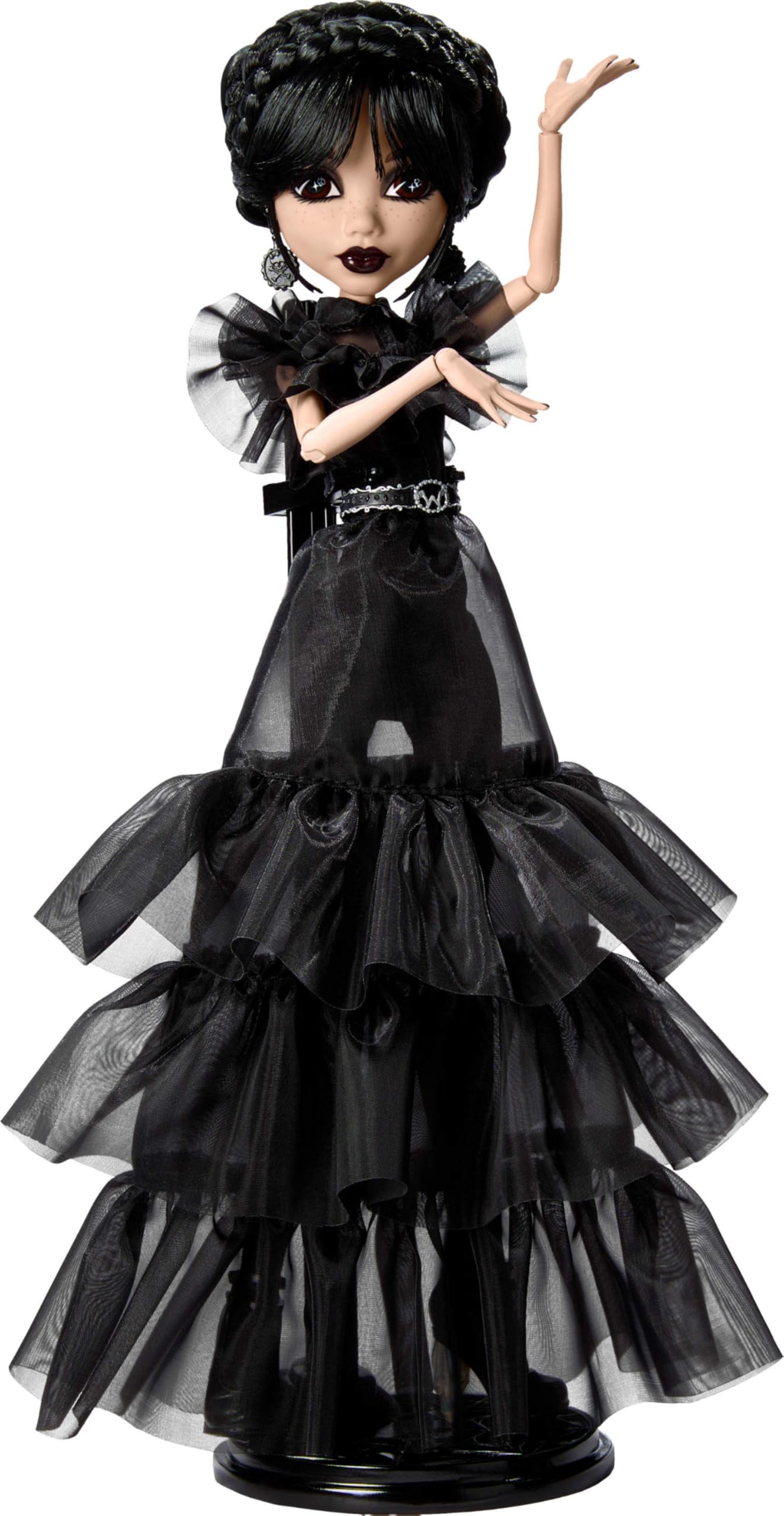 Monster High Wednesday Doll – Rave’N Gothic Gown Collectible with Stand & COA