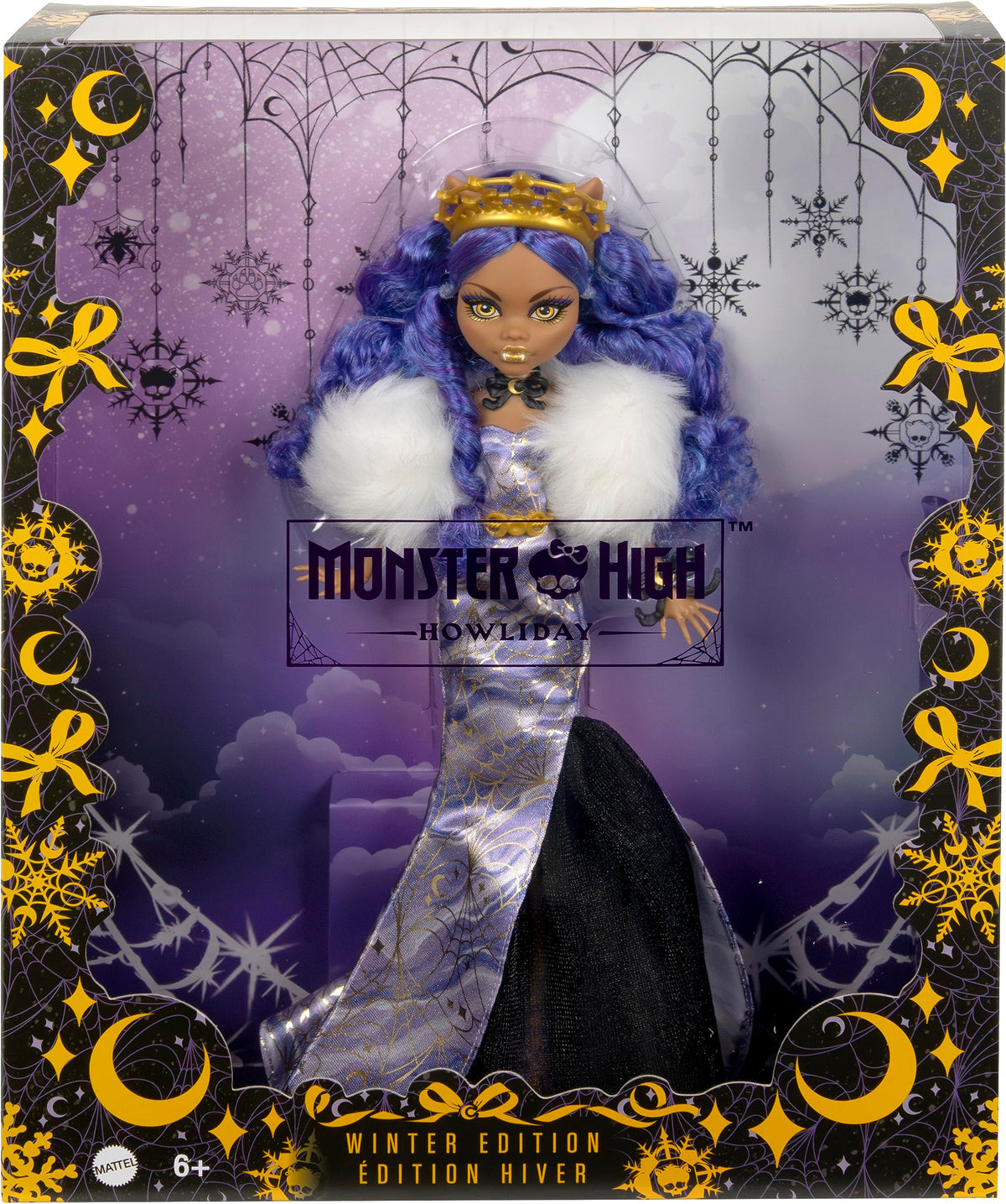 Monster High Howliday Winter Edition: Clawdeen Wolf Doll in Icy Lavender Gown