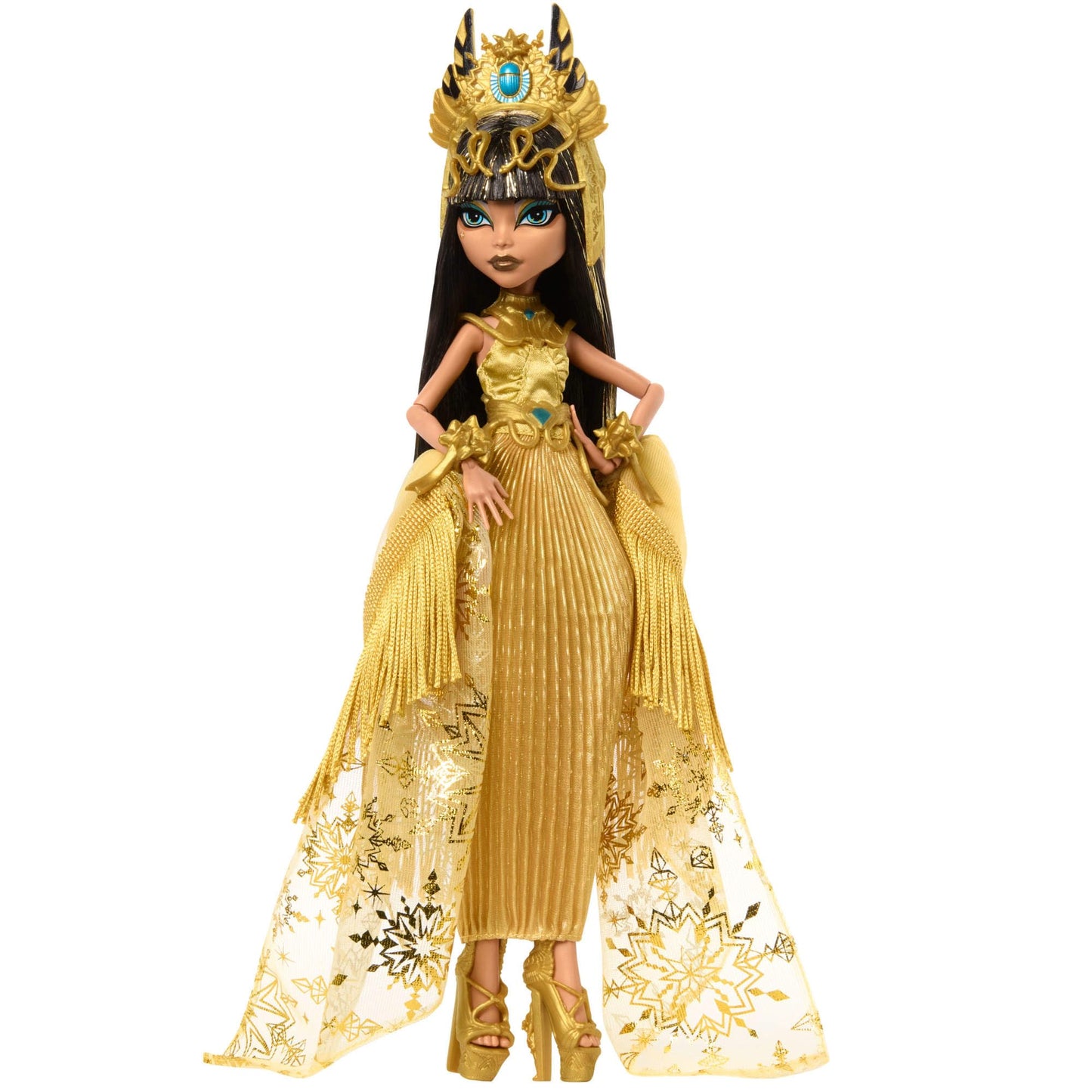 Monster High Howliday Doll: Cleo De Nile Winter Edition in Golden Gown with Gleaming Accessories
