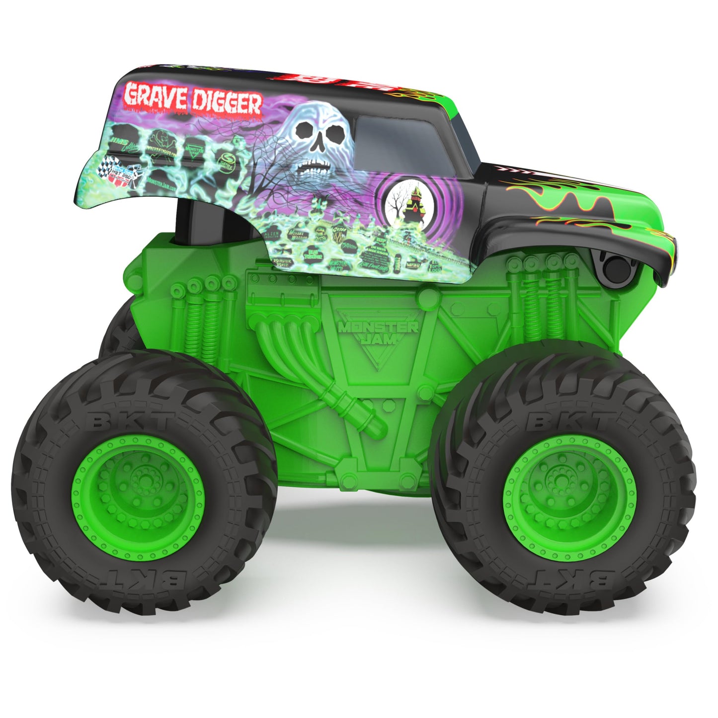 Monster Jam 1:43 Click & Flip Grave Digger & El Toro Loco 2-Pack – Front Flip Monster Trucks