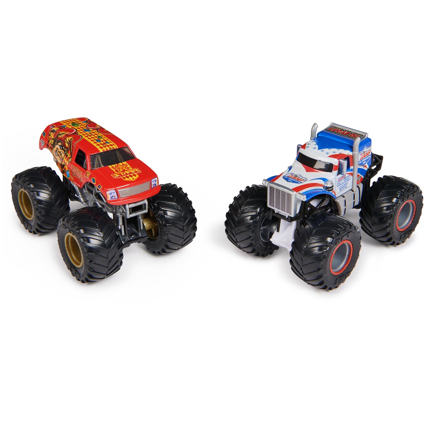 Monster Jam 2023 Official 1:64 Scale Die-Cast Truck 2-Pack Series 26: Lucas Stabilizer vs Jester