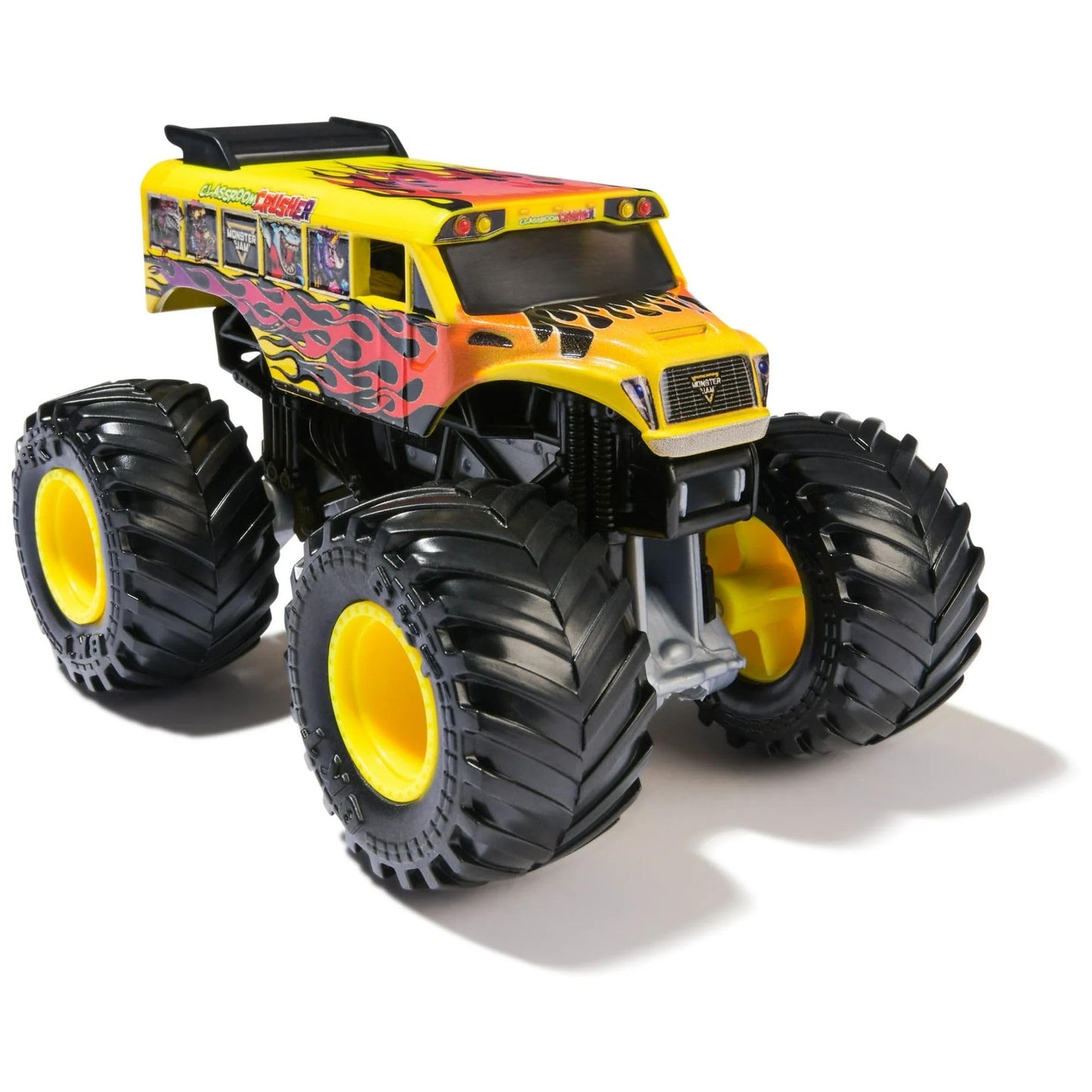 Monster Jam 2025 Official 1:64 Diecast – 44 Trucks On Duty Classroom Crusher School Bus