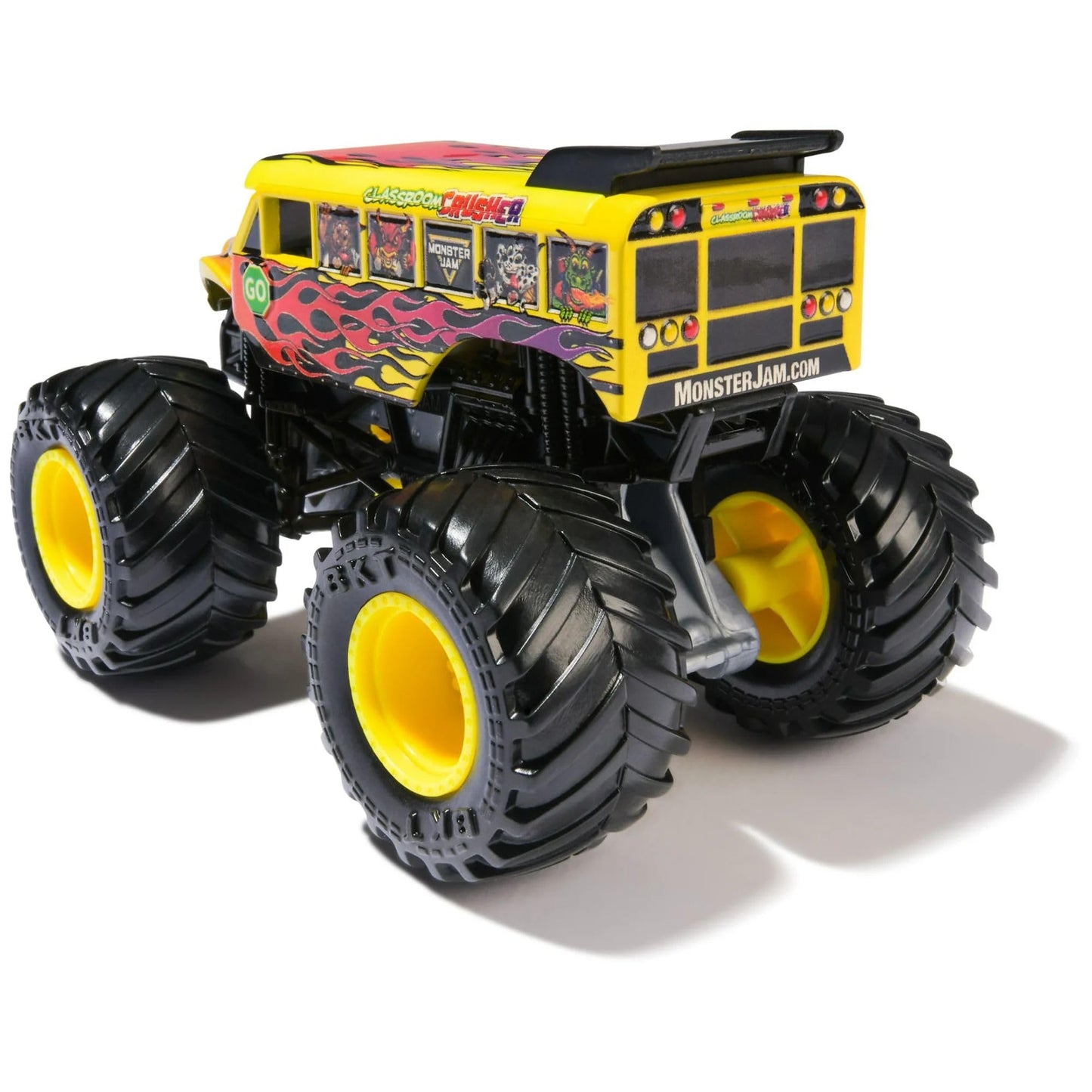 Monster Jam 2025 Official 1:64 Diecast – 44 Trucks On Duty Classroom Crusher School Bus
