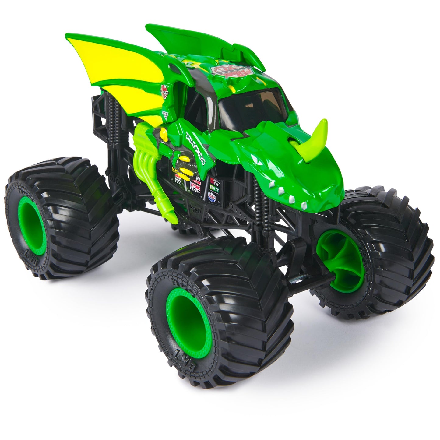 Monster Jam Bakugan Dragonoid Green Monster Truck – 1:24 Die-Cast with Chrome Rims & BKT Tires