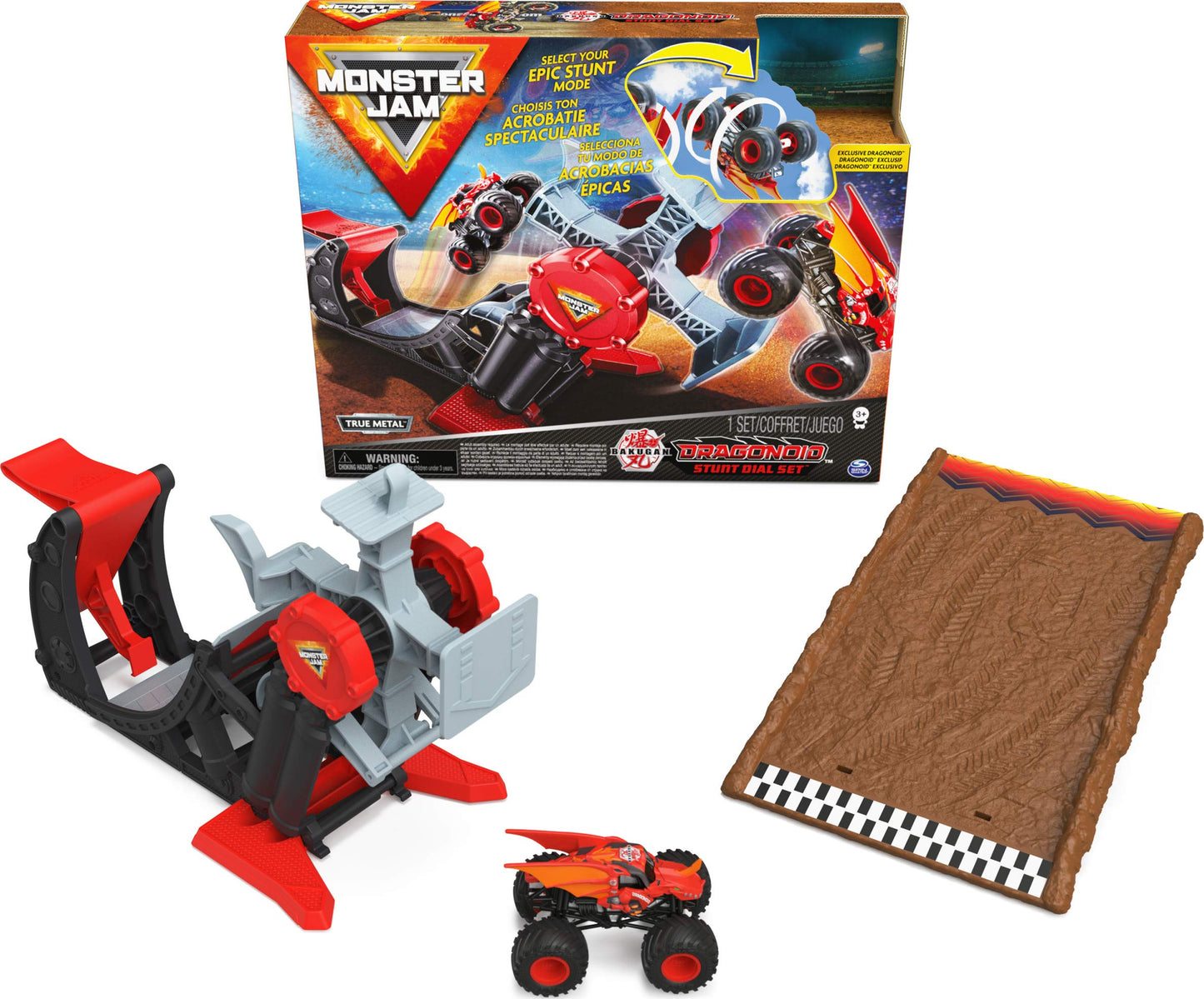 Monster Jam Official Bakugan Dragonoid Stunt Dial Playset — 1:64 Scale Die-Cast Truck