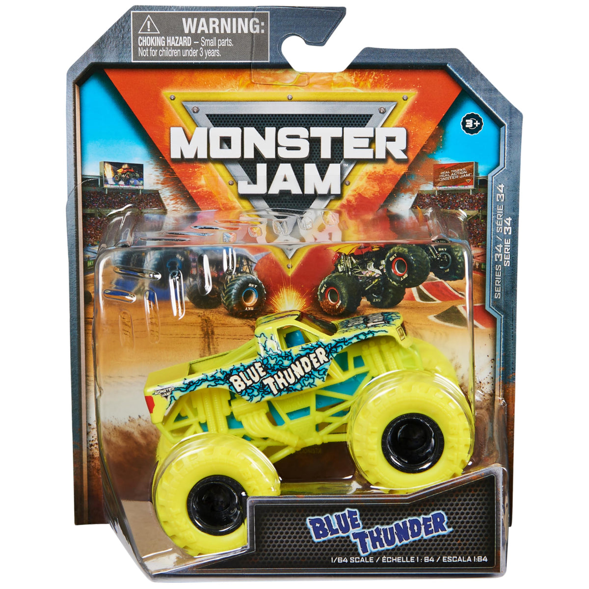 Monster Jam Official Blue Thunder 1:64 Die-Cast Monster Truck | Collectible Kids Toy