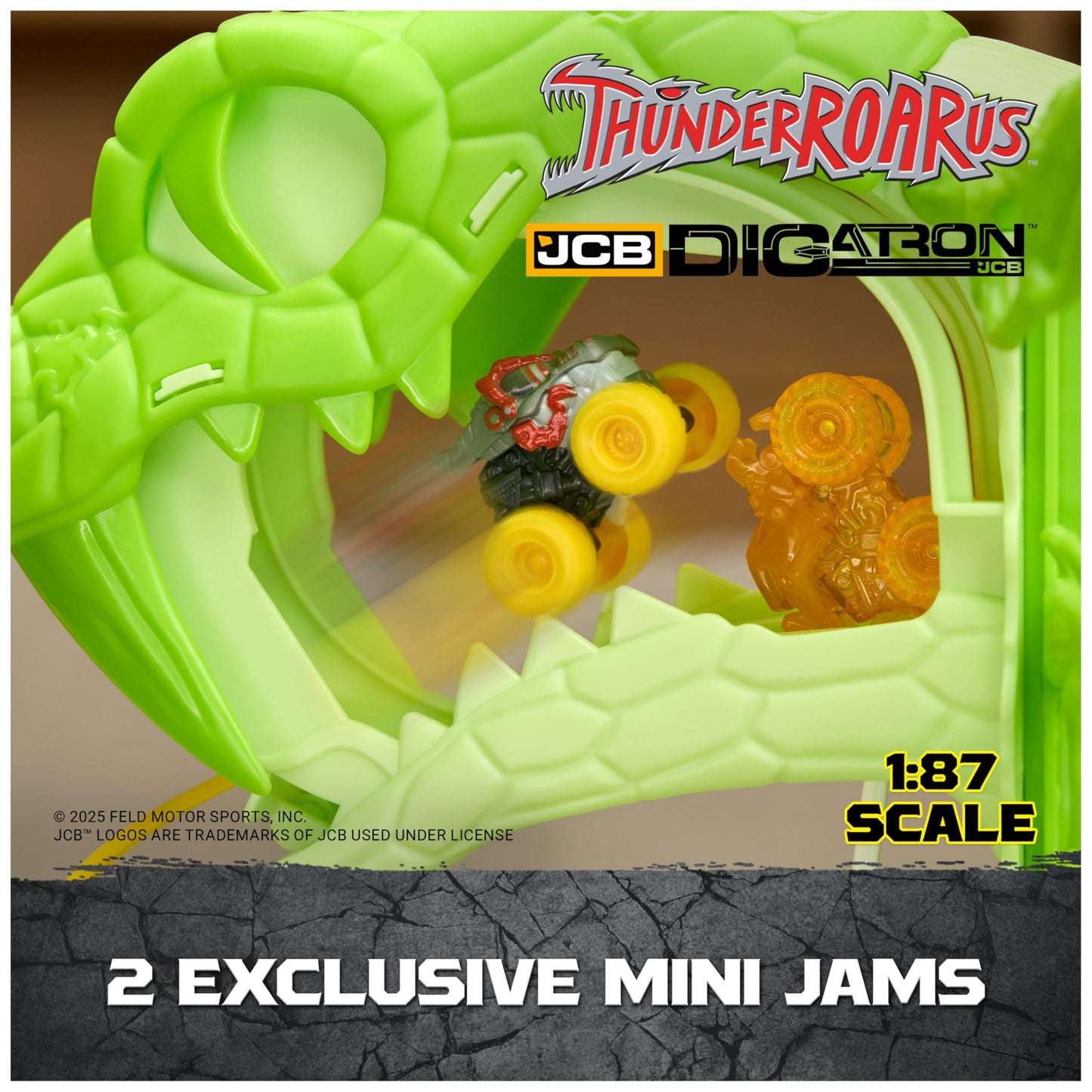 Monster Jam Cobra's Crazy Escape 28-inch Motorized Playset with 2 Exclusive Mini Jams