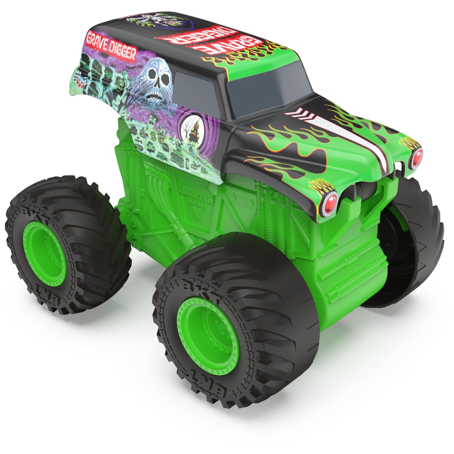 Monster Jam 1:43 Click & Flip Grave Digger & El Toro Loco 2-Pack – Front Flip Monster Trucks