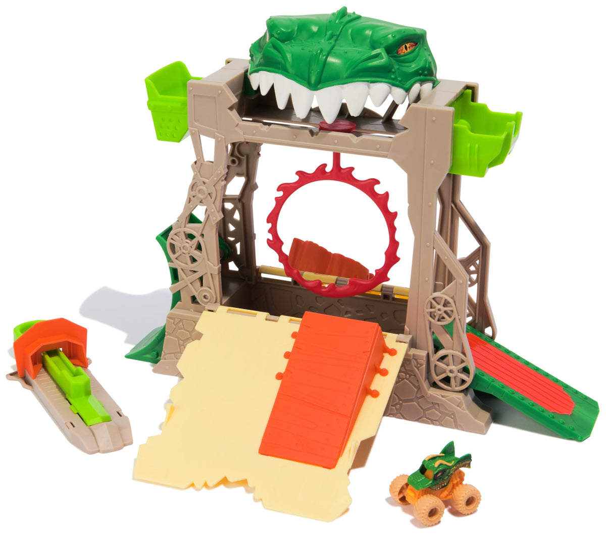 Monster Jam Dragon Dungeon of Doom Playset – Exclusive 1:87 Scale Dragon Truck | Mini Jams