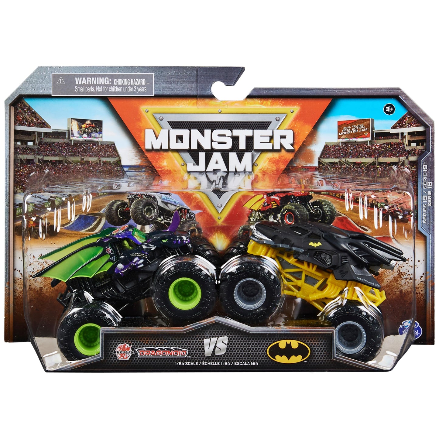 Monster Jam Official Bakugan Dragonoid vs Batman 1:64 Die-Cast Trucks – 2-Pack