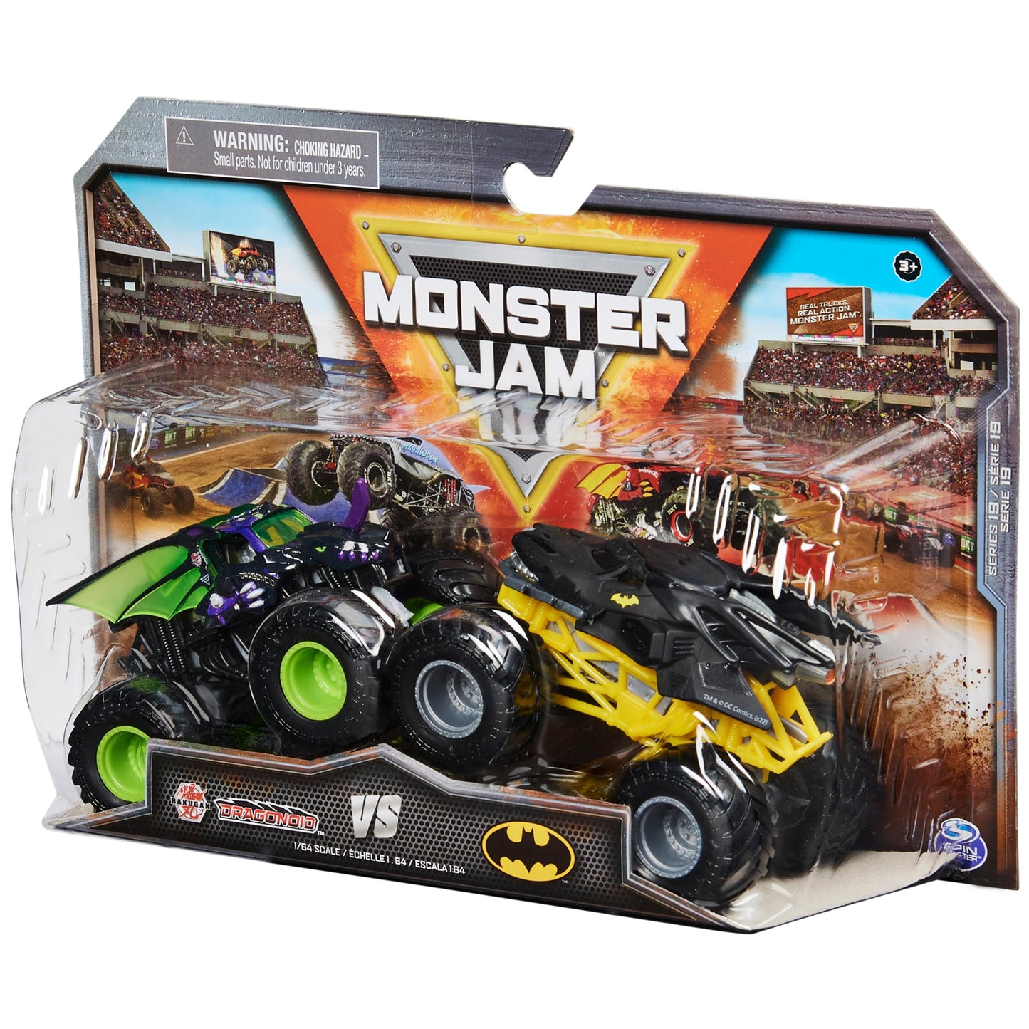 Monster Jam Official Bakugan Dragonoid vs Batman 1:64 Die-Cast Trucks – 2-Pack