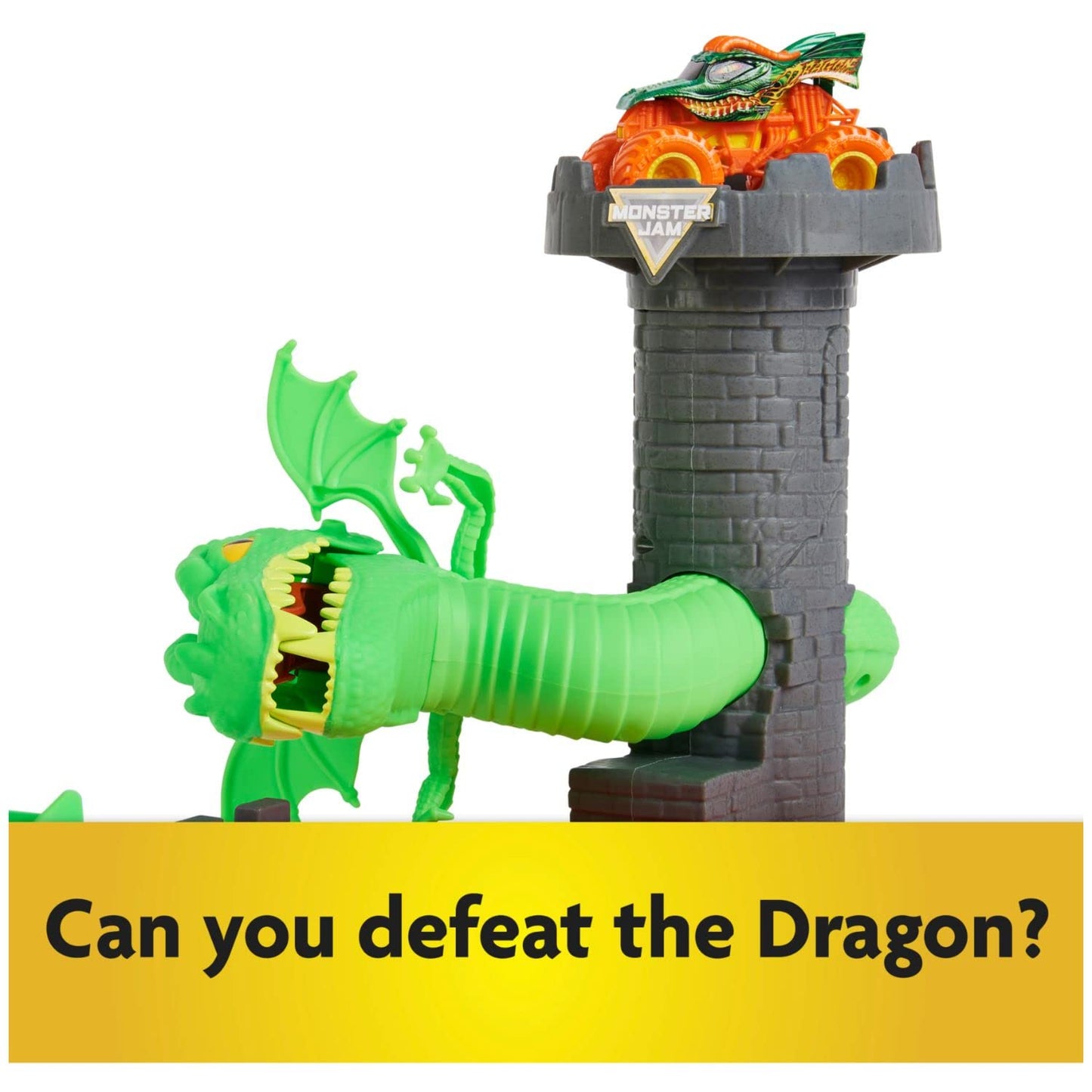 Monster Jam Dueling Dragon Playset with Exclusive 1:64 Dragon Truck – Ages 3+