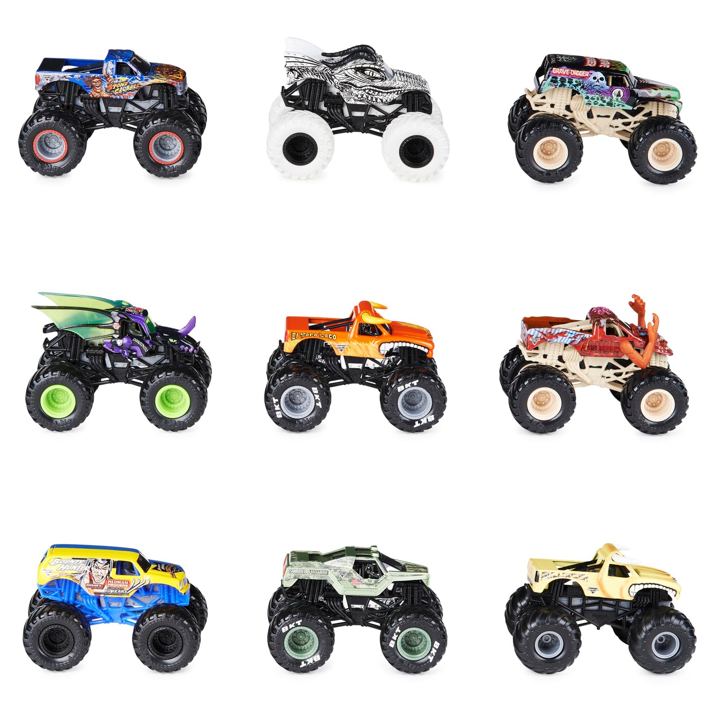Monster Jam Official 9-Pack 1:64 Scale Monster Trucks – 9 Vehicles + Collector Poster (Walmart Exclusive)