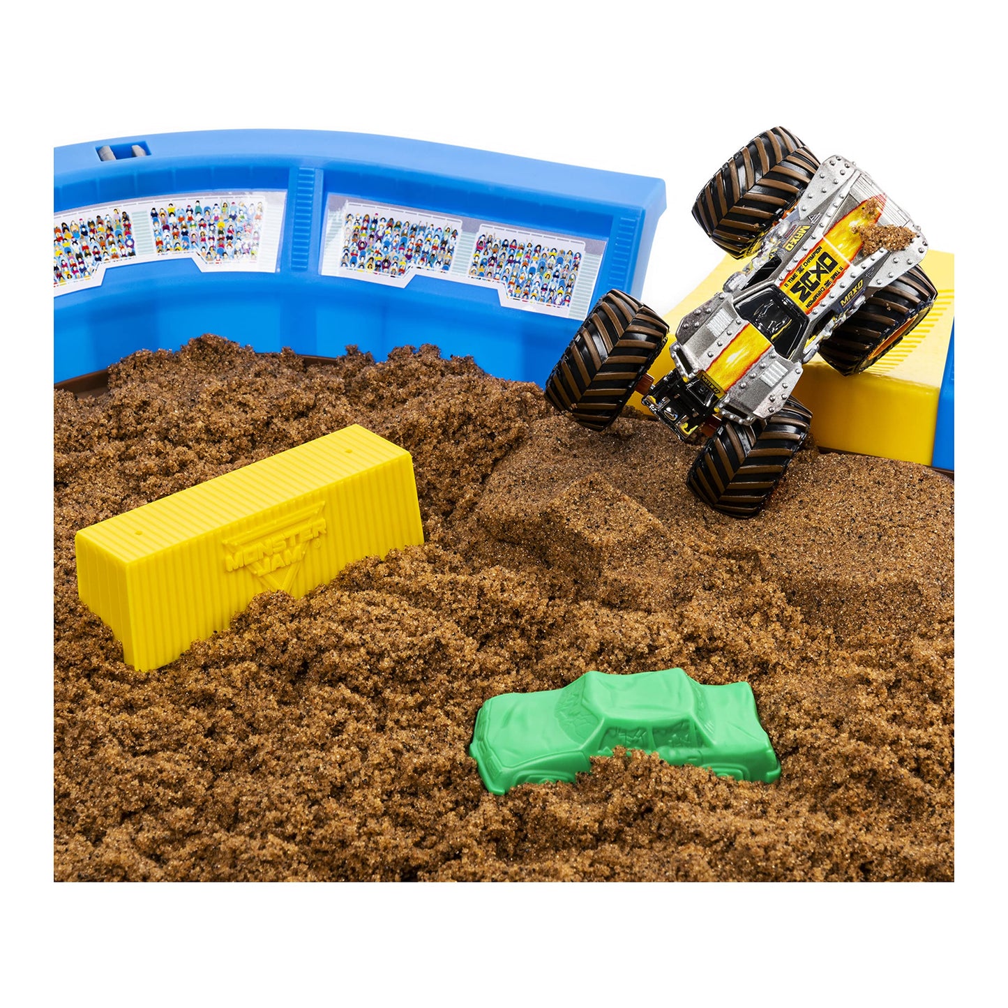 Monster Jam Monster Dirt Arena Playset – 24-Inch Arena, 2 lbs Monster Dirt, Exclusive 1:64 Max-D Truck