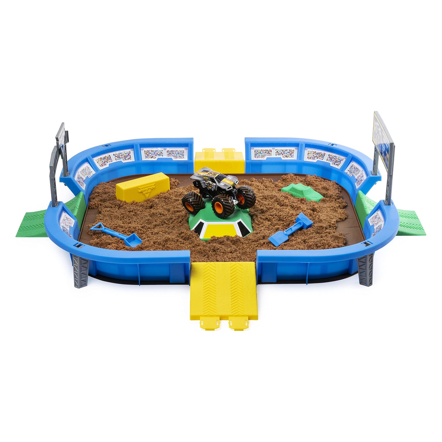 Monster Jam Monster Dirt Arena Playset – 24-Inch Arena, 2 lbs Monster Dirt, Exclusive 1:64 Max-D Truck
