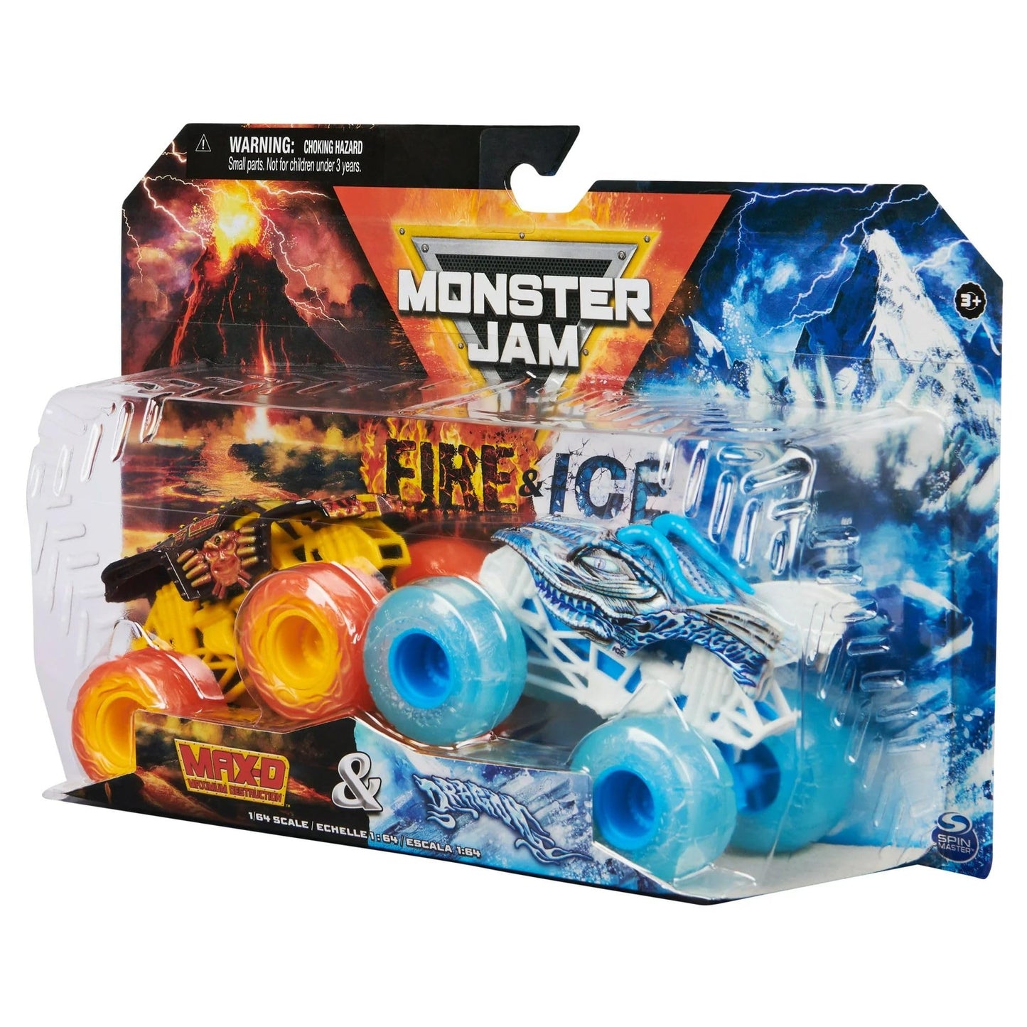 Monster Jam Walmart Exclusive Fire & Ice Grave Digger & El Toro Loco Truck Set