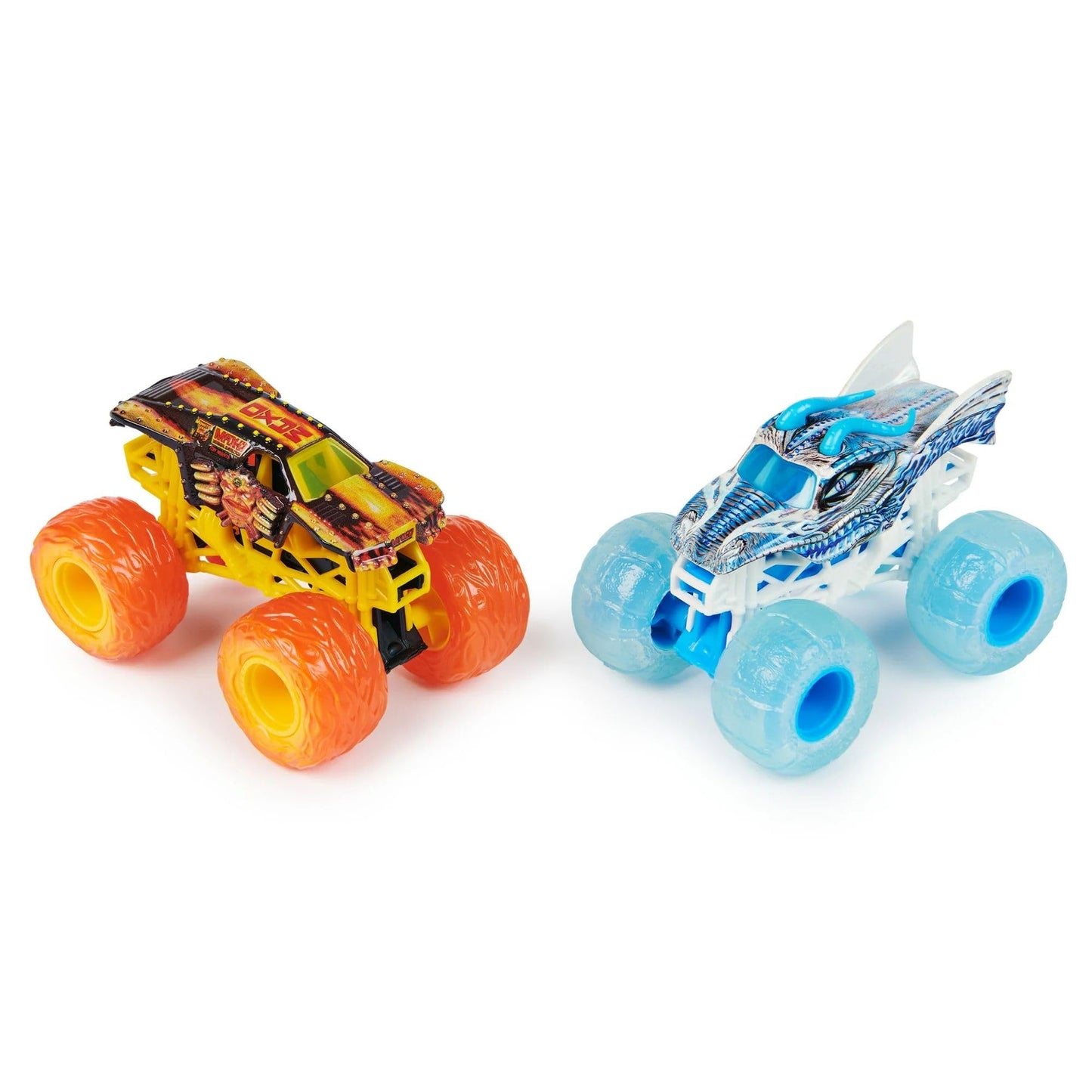 Monster Jam Walmart Exclusive Fire & Ice Grave Digger & El Toro Loco Truck Set