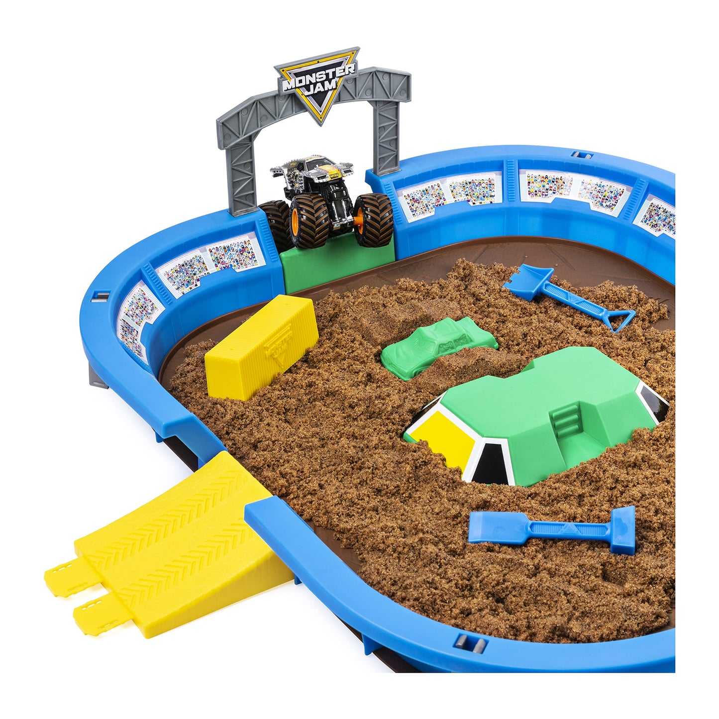 Monster Jam Monster Dirt Arena Playset – 24-Inch Arena, 2 lbs Monster Dirt, Exclusive 1:64 Max-D Truck