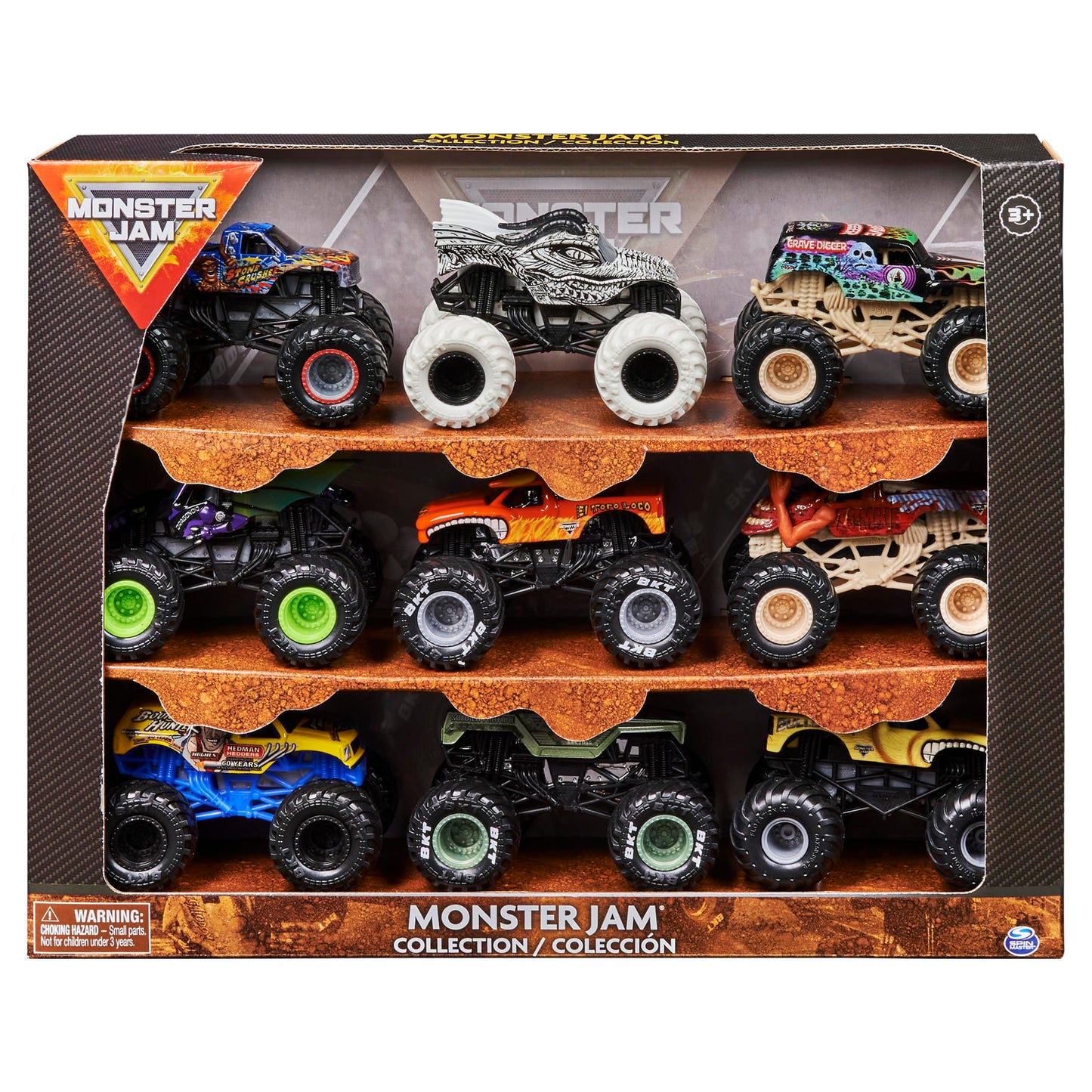 Monster Jam Official 9-Pack 1:64 Scale Monster Trucks – 9 Vehicles + Collector Poster (Walmart Exclusive)