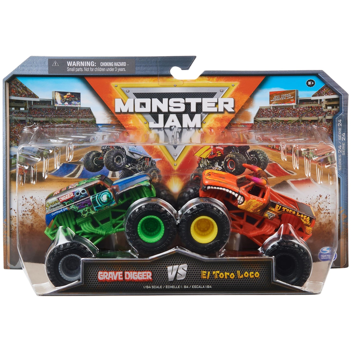 Monster Jam Grave Digger vs El Toro Loco 1:64 Die-Cast 2-Pack