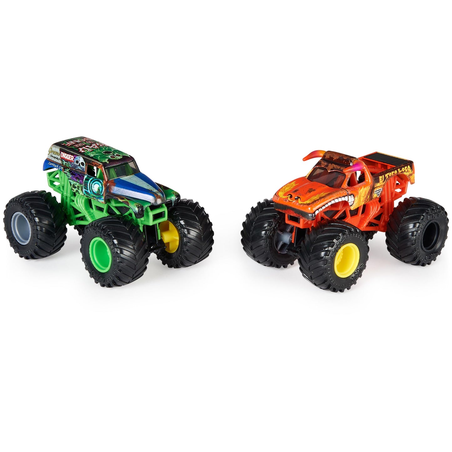 Monster Jam Grave Digger vs El Toro Loco 1:64 Die-Cast 2-Pack