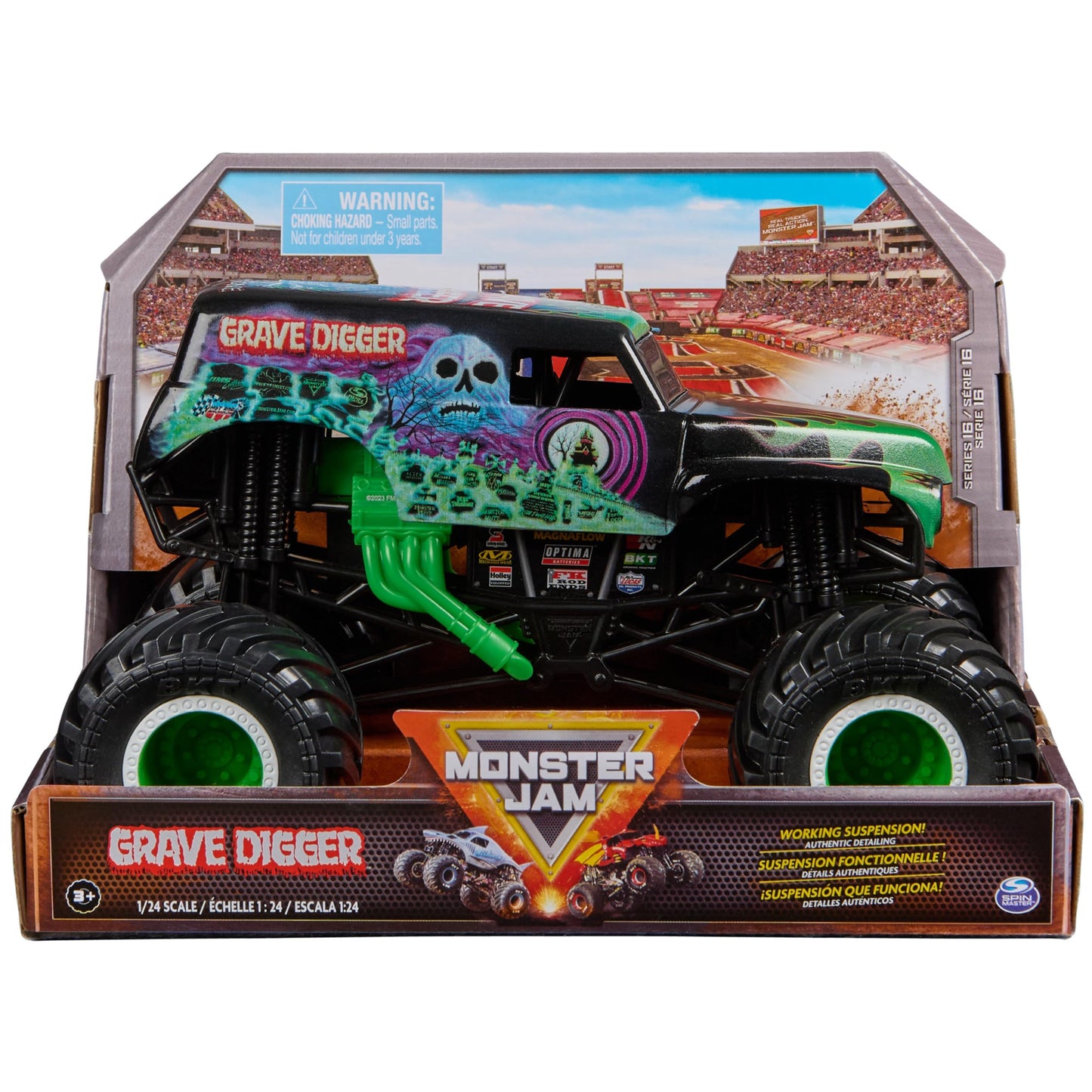 Monster Jam Official Grave Digger 1:24 Die-Cast Truck | Collectible Monster Jam Toys