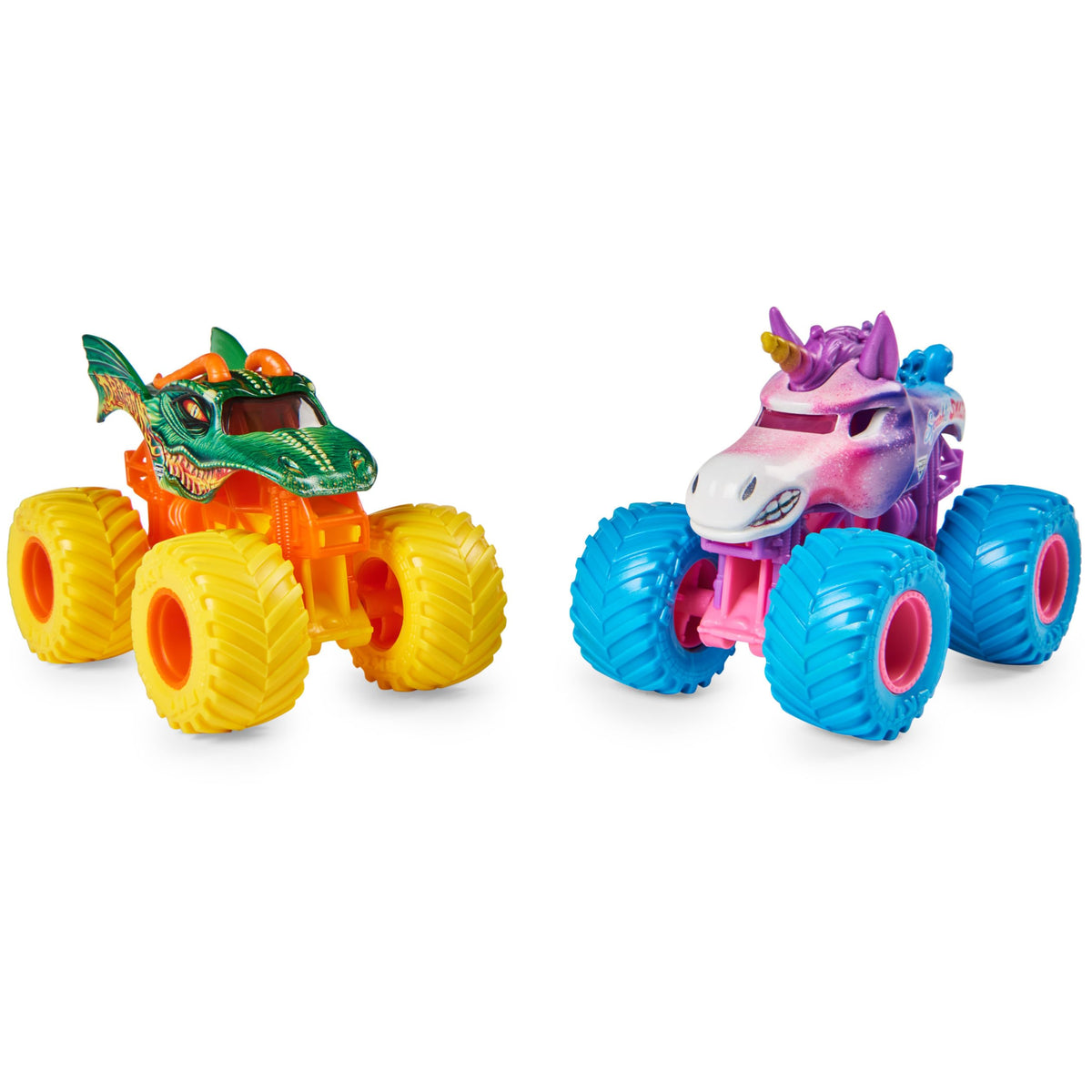 Monster Jam Official Dragon Vs Sparkle Smash 1:64 Die-Cast Trucks – 2-Pack