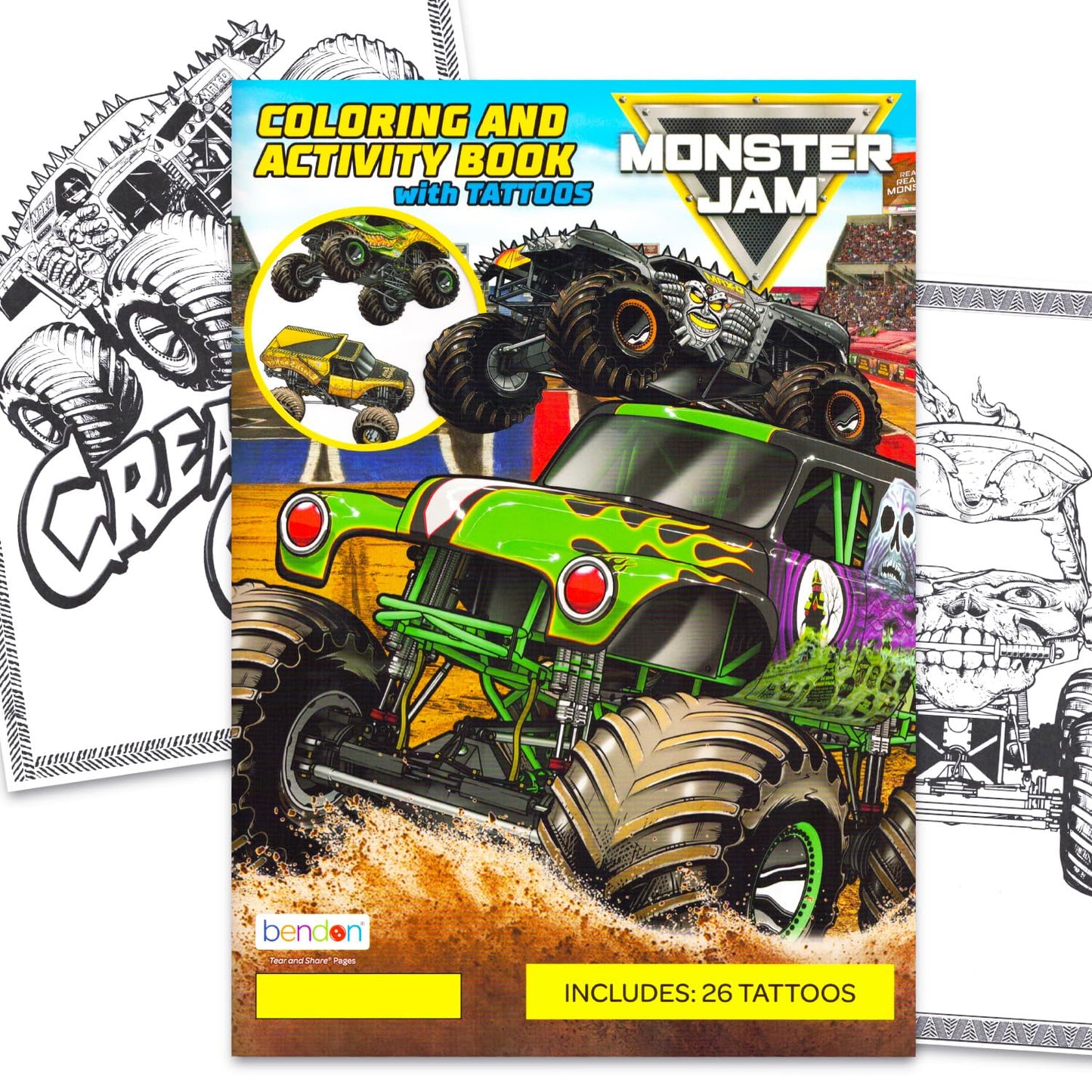 Monster Jam Gravedigger Coloring Book with Tattoos – Activities & Monster Trucks