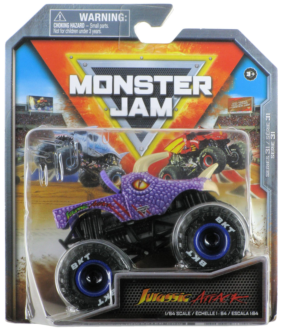 Monster Jam 2023 Spin Master 1:64 Diecast Truck – Jurassic Attack, Arena Favorites