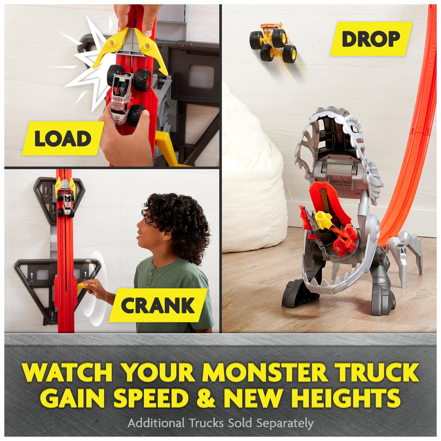 Monster Jam ThunderROARus Drop Playset — 6+ ft Tall, Lights & Sounds