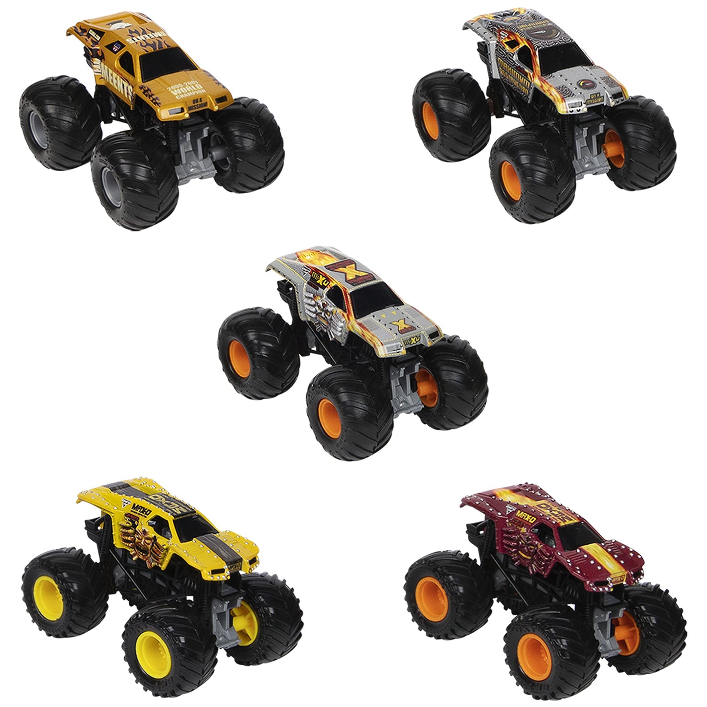 Monster Jam Retro Edition Max-D 1:64 Scale 5-Pack – Exclusive Vintage Die-Cast Trucks
