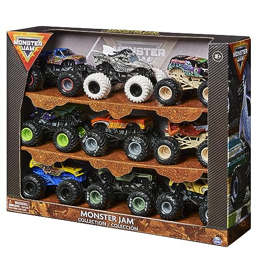 Monster Jam Official 9-Pack 1:64 Scale Monster Trucks – 9 Vehicles + Collector Poster (Walmart Exclusive)