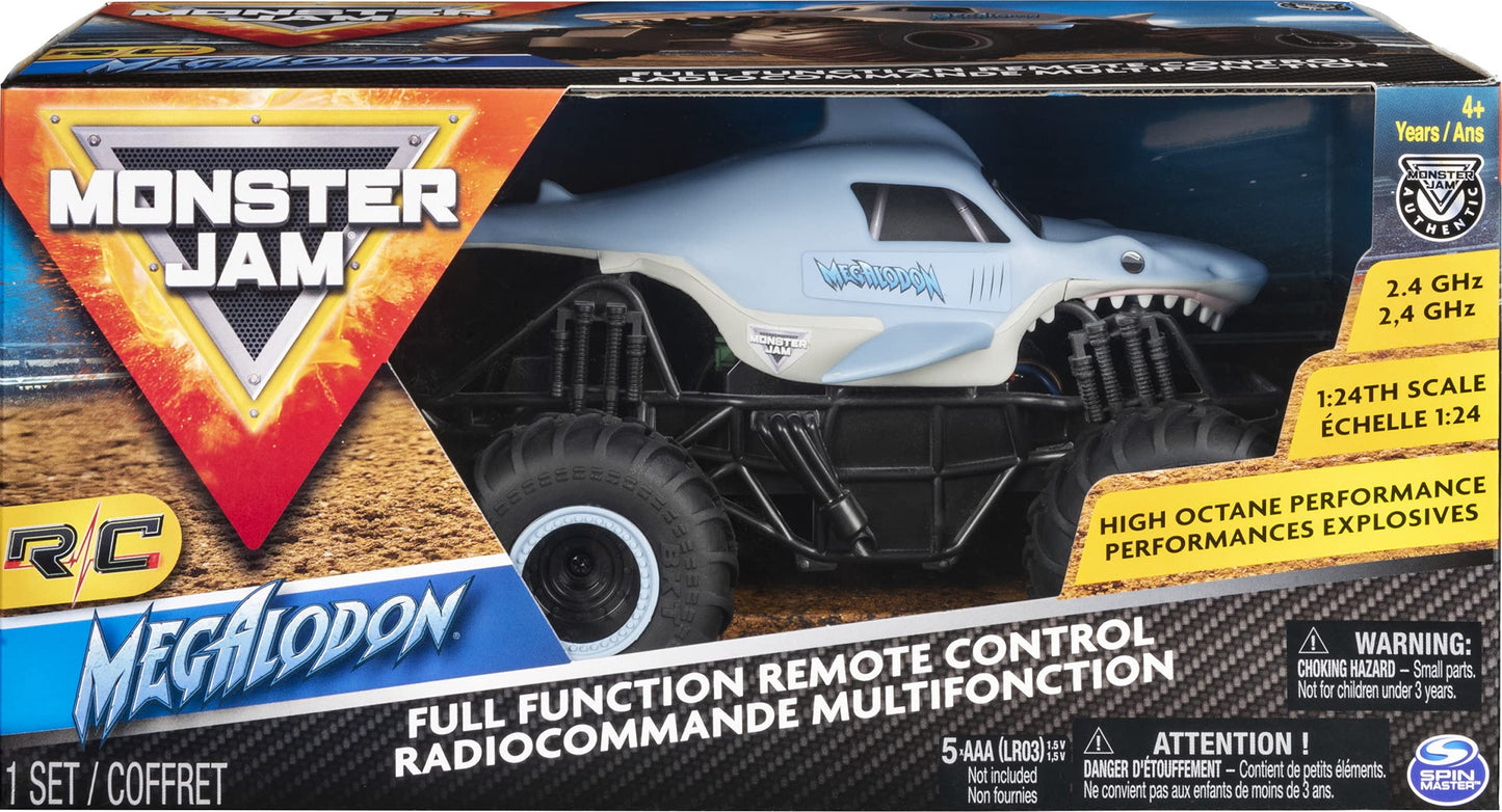 Monster Jam Megalodon RC Truck – Official 1:24 Scale, 2.4 GHz, Ages 4+