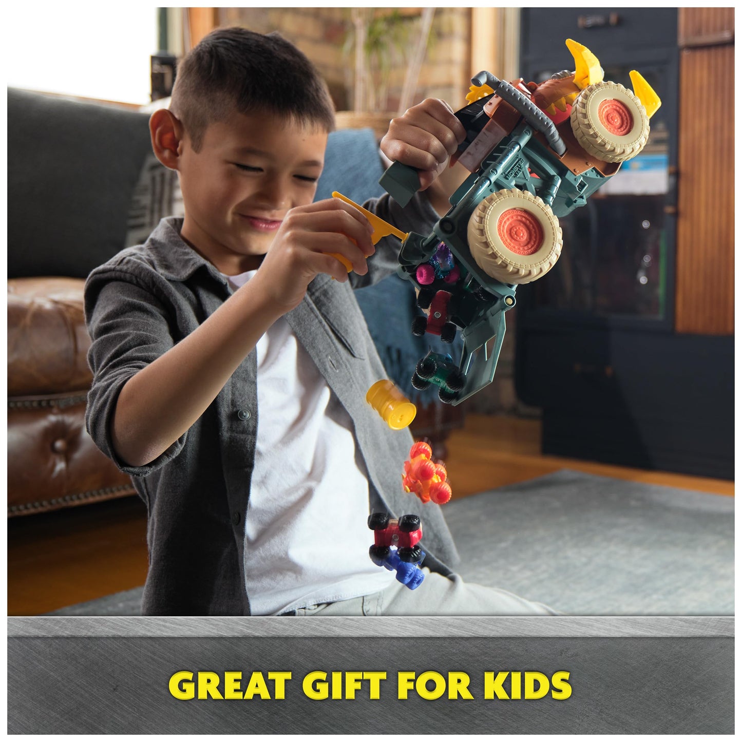 Monster Jam Mini Jams Megalodon Mad Hog Chomper: Easy Cleanup Monster Truck Playset
