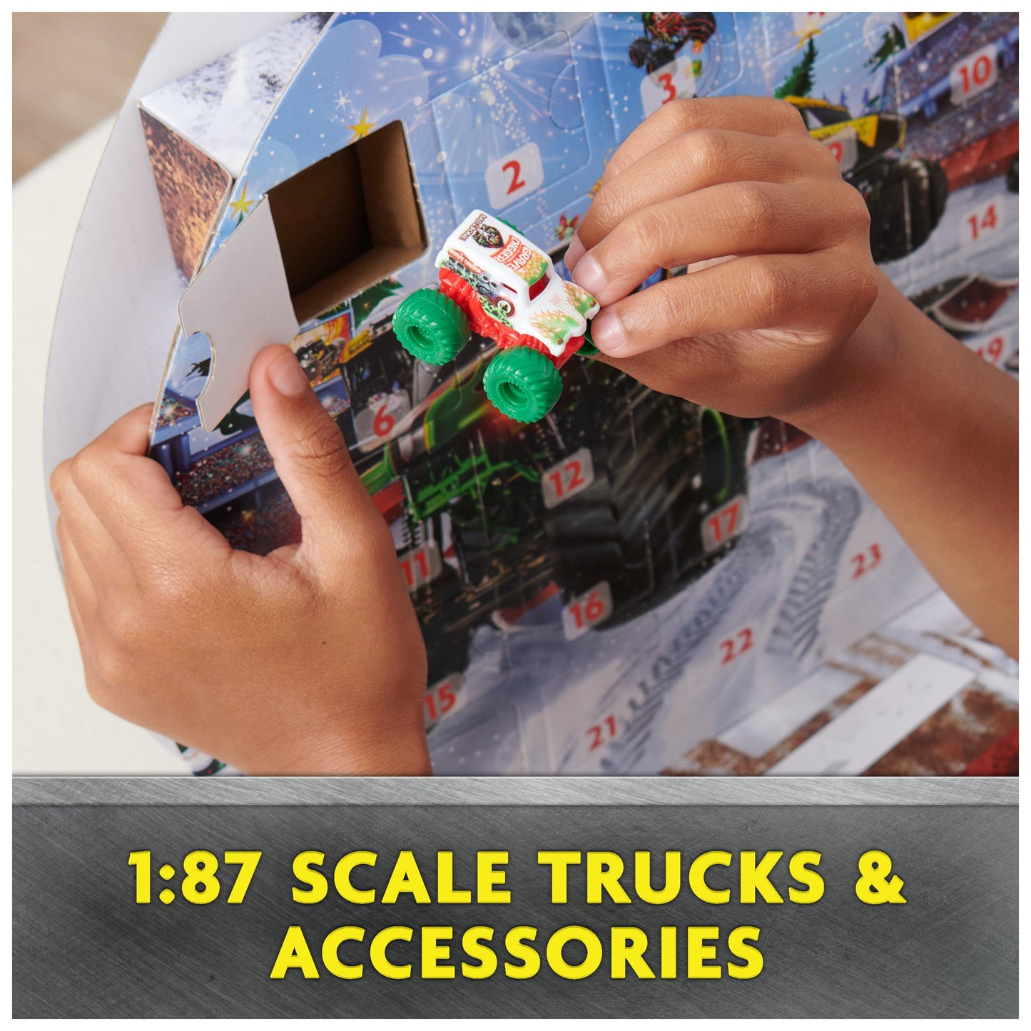 Monster Jam Mini Advent Calendar - 24 Days of 1:87 Scale Mini Trucks & Accessories