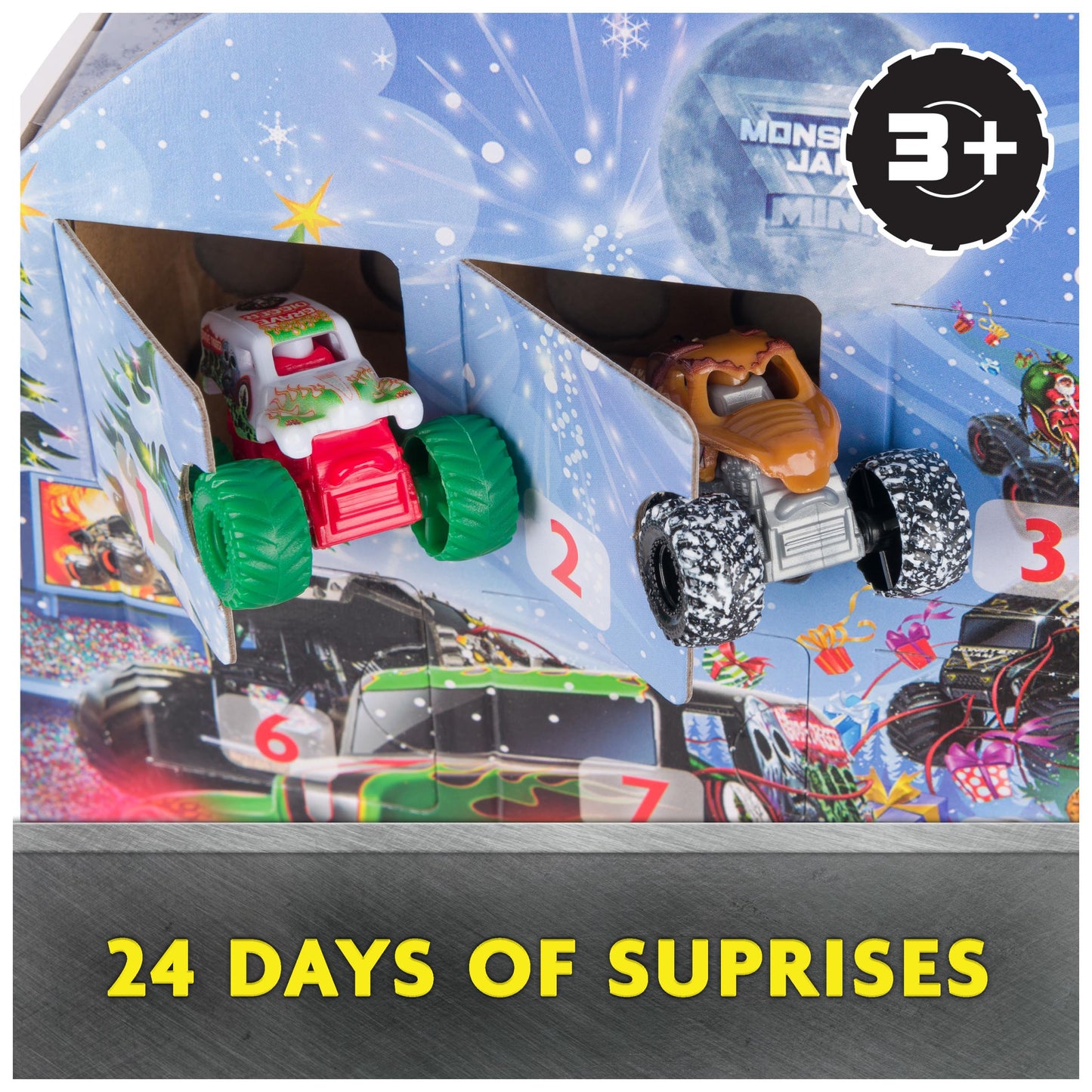 Monster Jam Mini Advent Calendar - 24 Days of 1:87 Scale Mini Trucks & Accessories