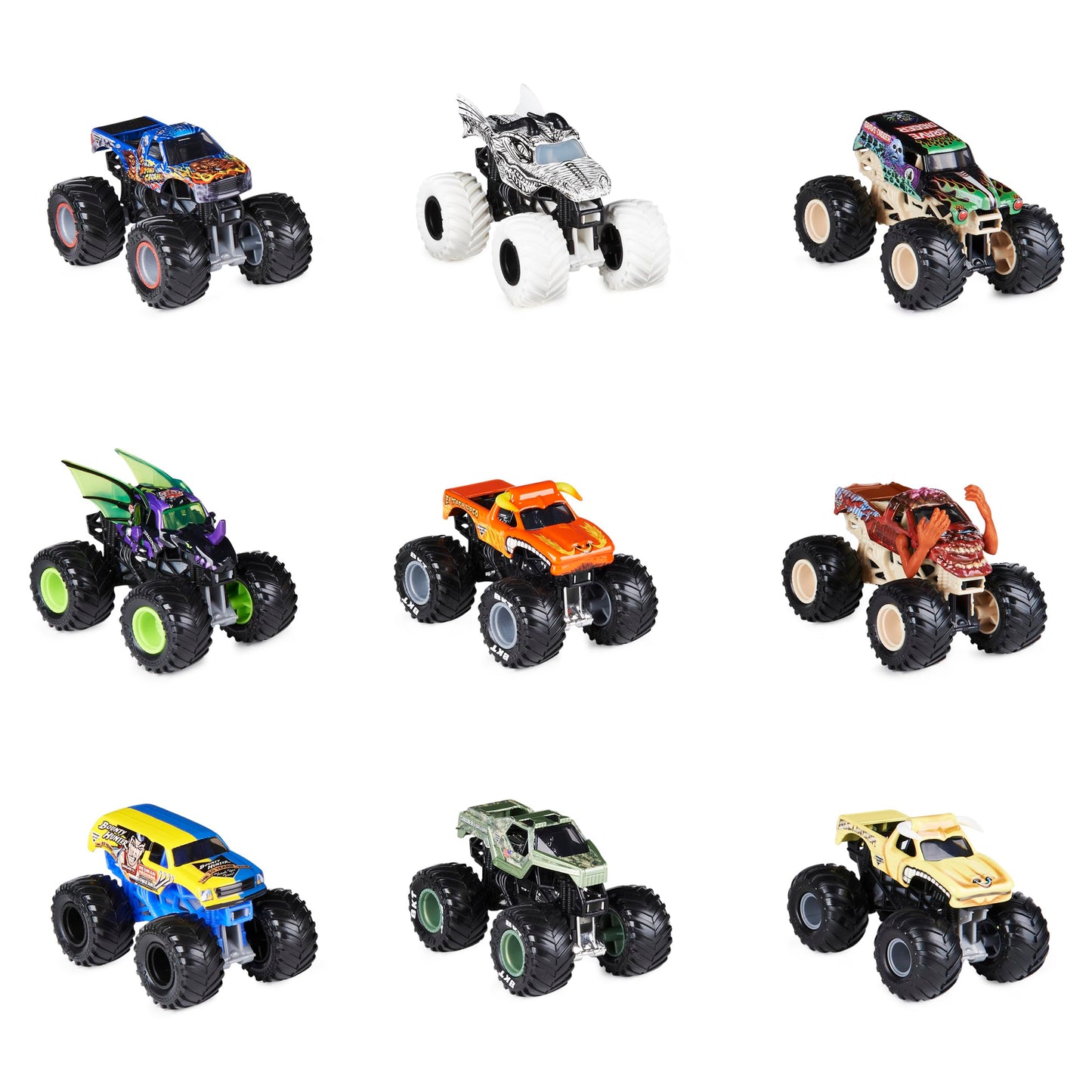 Monster Jam Official 9-Pack 1:64 Scale Monster Trucks – 9 Vehicles + Collector Poster (Walmart Exclusive)