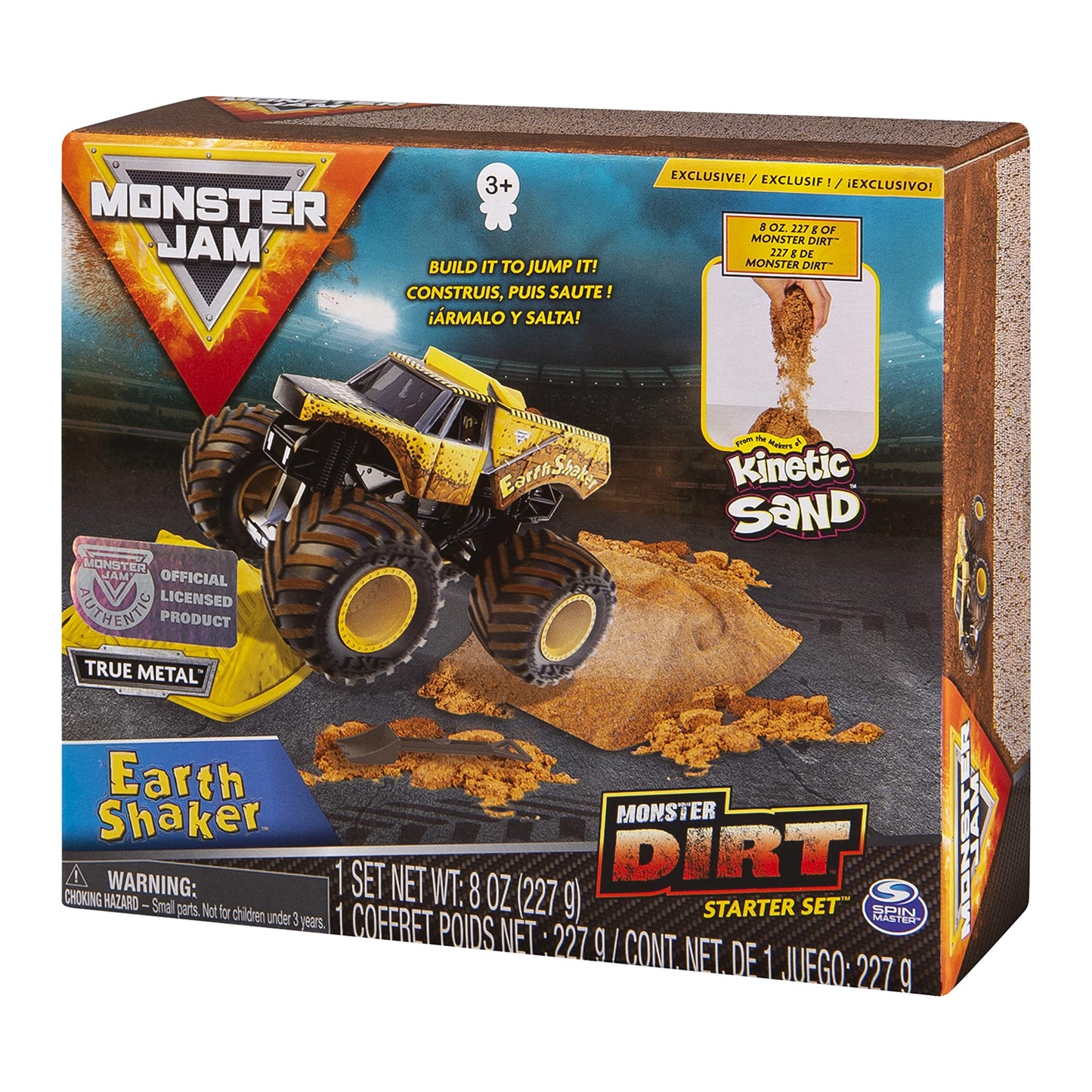Monster Jam Earth Shaker Monster Dirt Starter Set – 1:64 Die-Cast Truck & 8oz Dirt