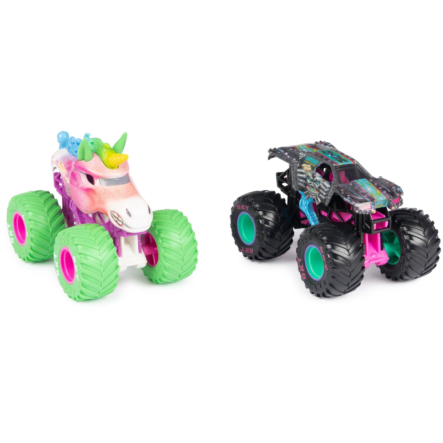 Monster Jam Nitro Neon 1:64 Two-Pack: Sparkle Smash vs Max-D – Official Die-Cast Trucks