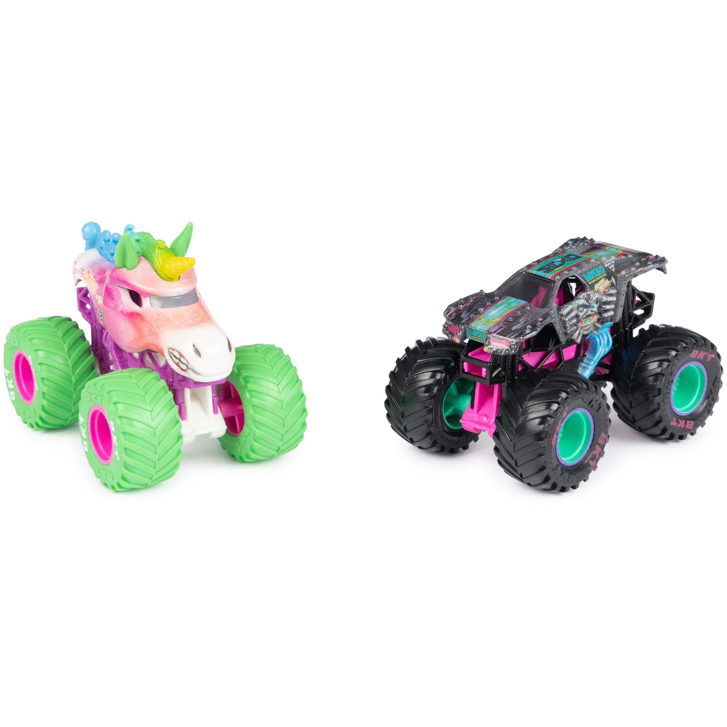 Monster Jam Nitro Neon 1:64 Two-Pack: Sparkle Smash vs Max-D – Official Die-Cast Trucks