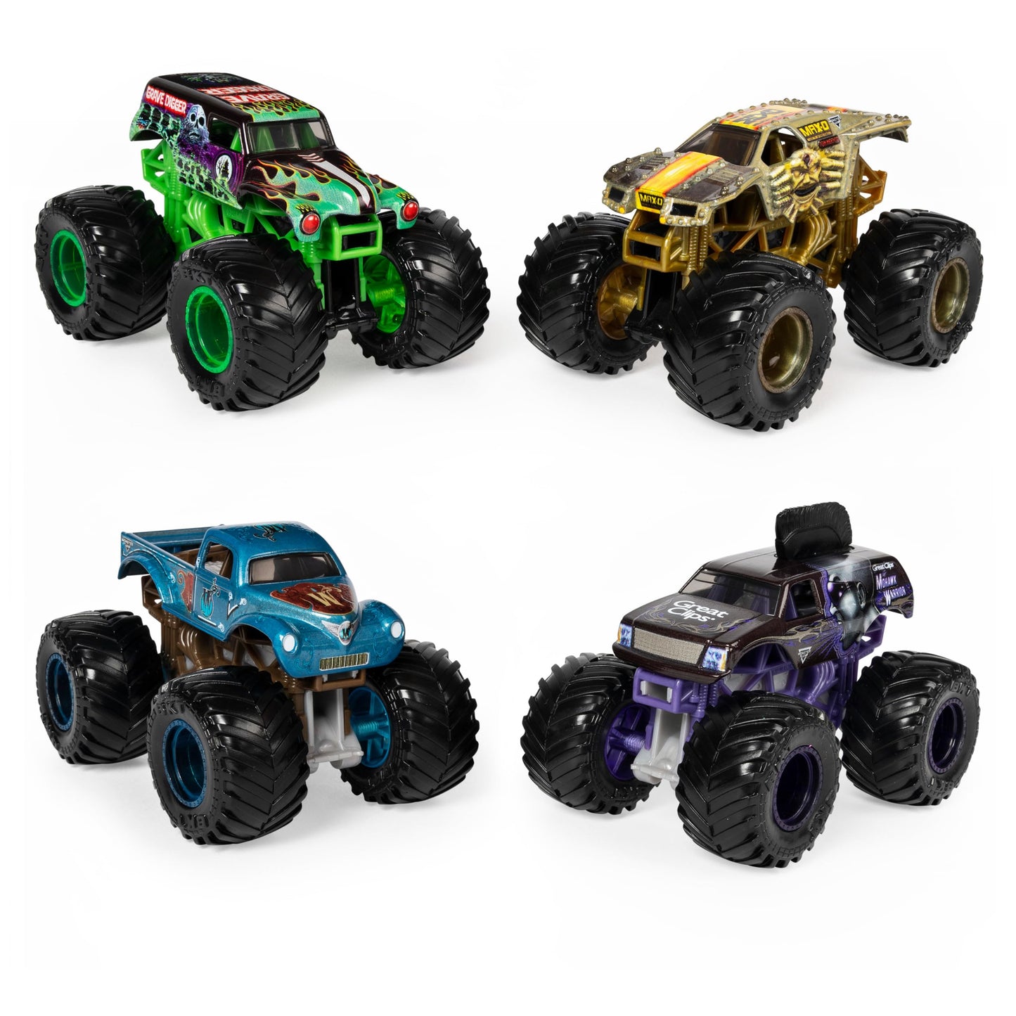 Monster Jam Reveal the Steel 4-Pack - Color-Changing Die-Cast Trucks, 1:64 Scale