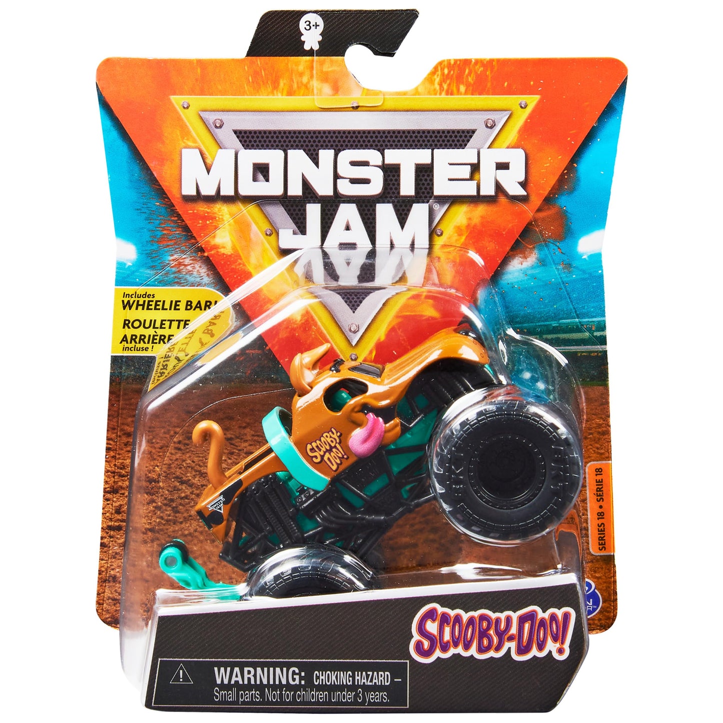 Monster Jam Scooby-Doo Official 1:64 Die-Cast Truck | Wheelie Bar & Collector Poster
