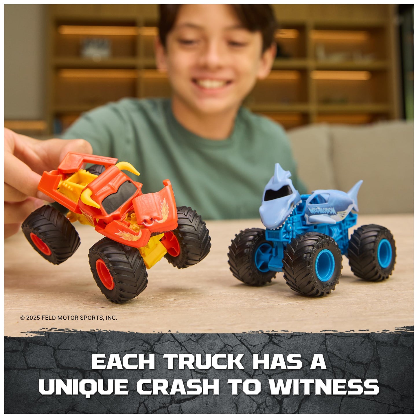 Monster Jam Smash & Bash 2-Pack: Megalodon & El Toro Loco – 1:64 Die-Cast Trucks