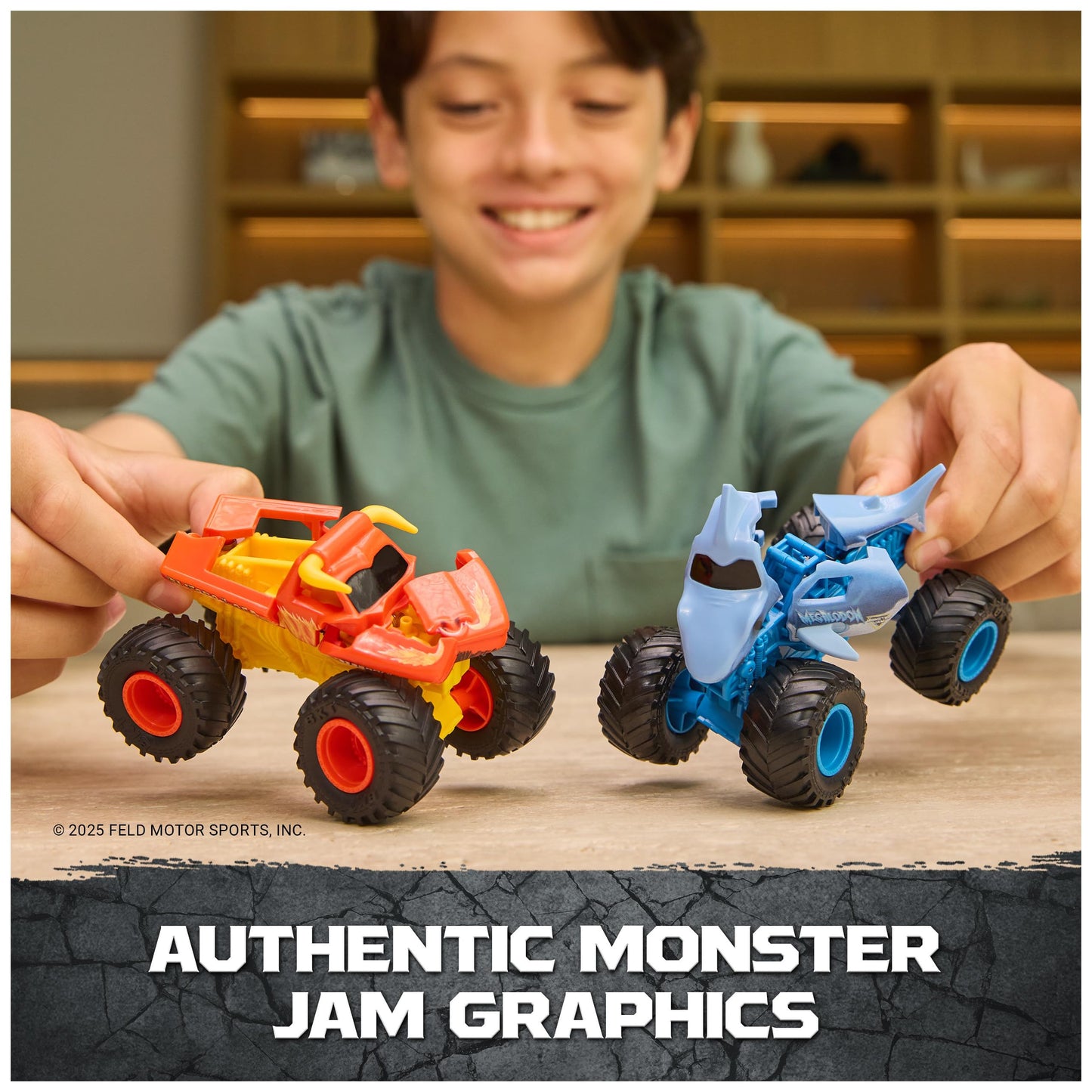 Monster Jam Smash & Bash 2-Pack: Megalodon & El Toro Loco – 1:64 Die-Cast Trucks