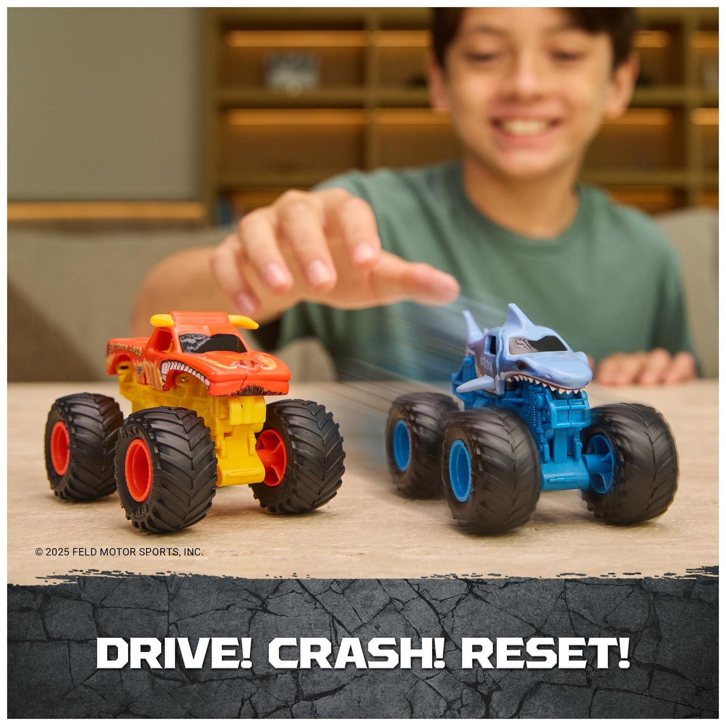 Monster Jam Smash & Bash 2-Pack: Megalodon & El Toro Loco – 1:64 Die-Cast Trucks