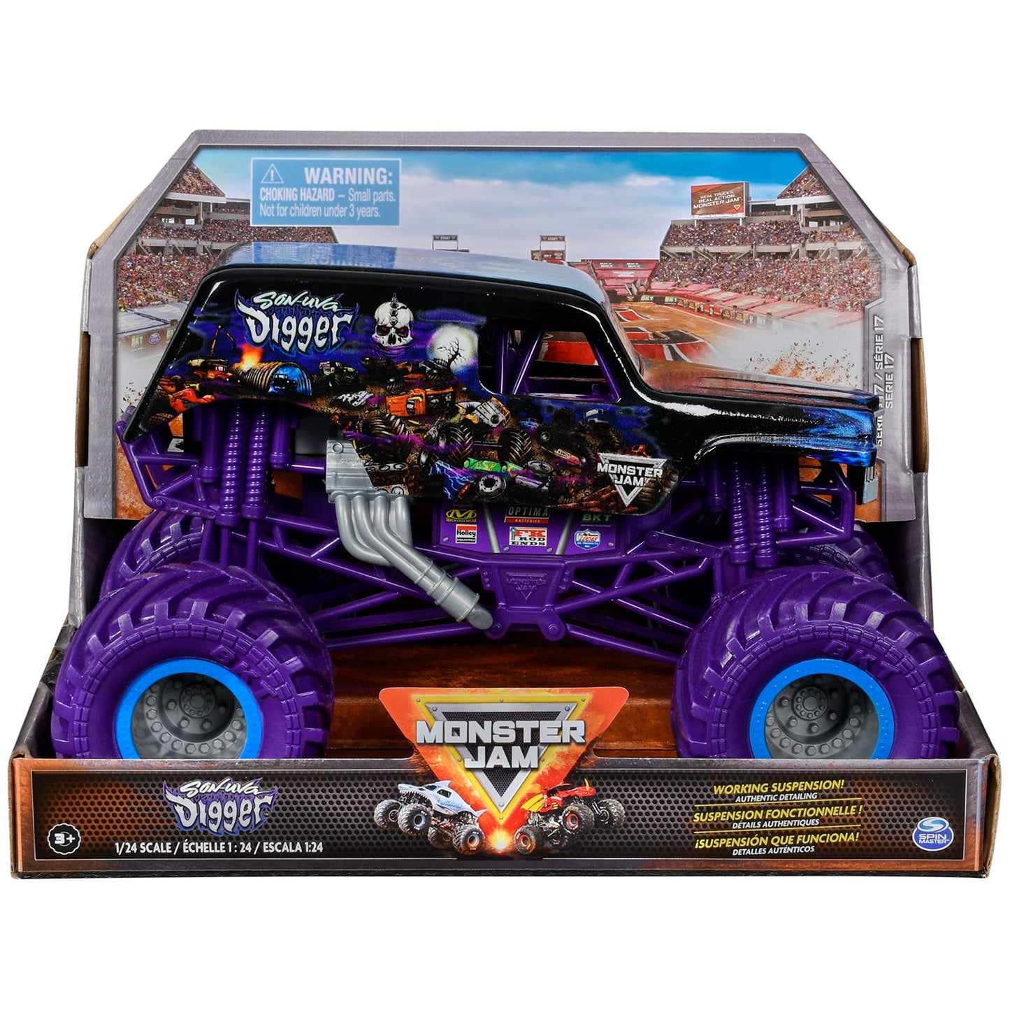 Monster Jam Son-uva Digger 1:24 Official Die-Cast Monster Truck | Collectible Toy for Kids 3+